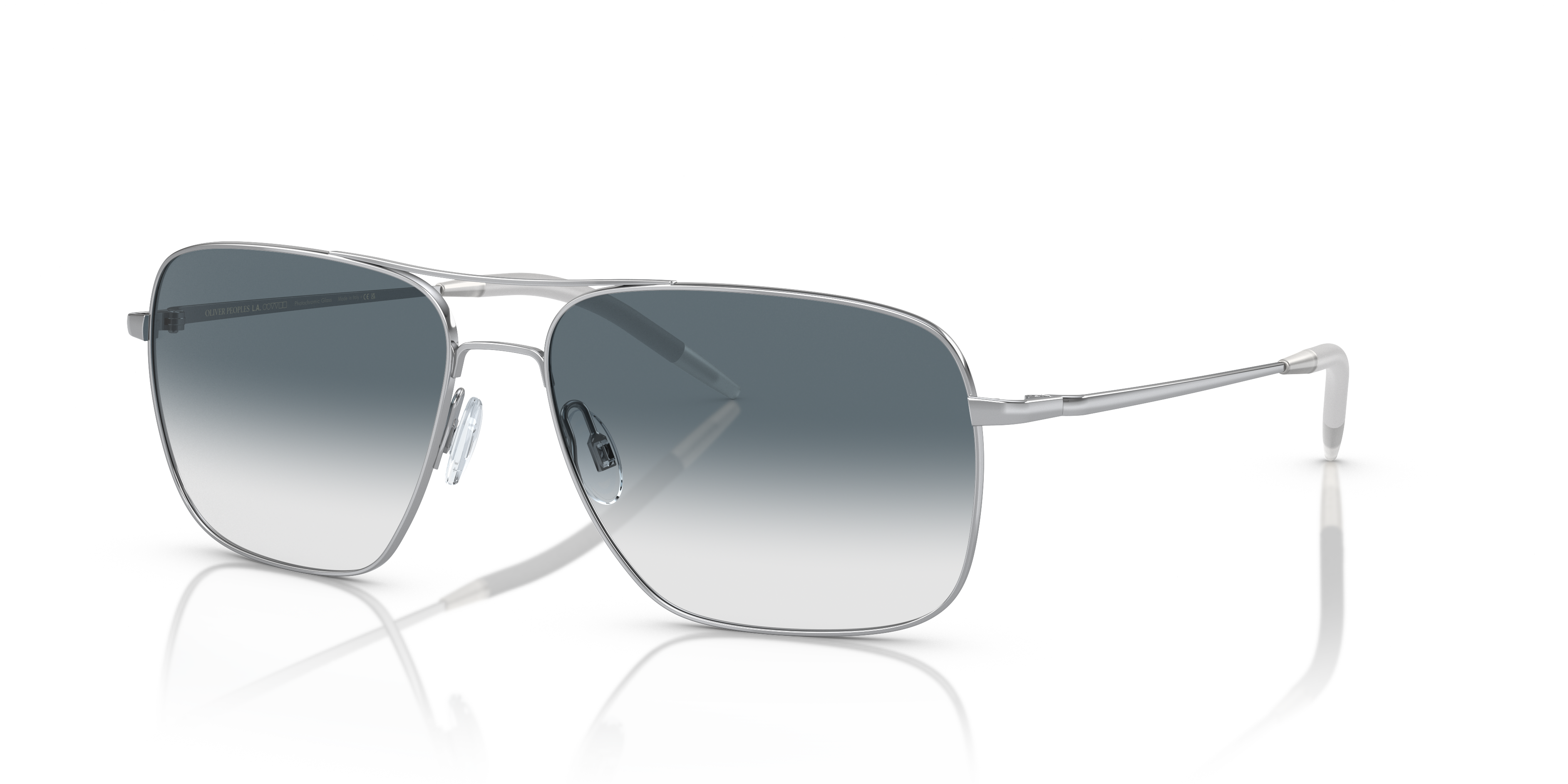 Oliver Peoples Clifton with Silver frame and Clear Gradient Blue