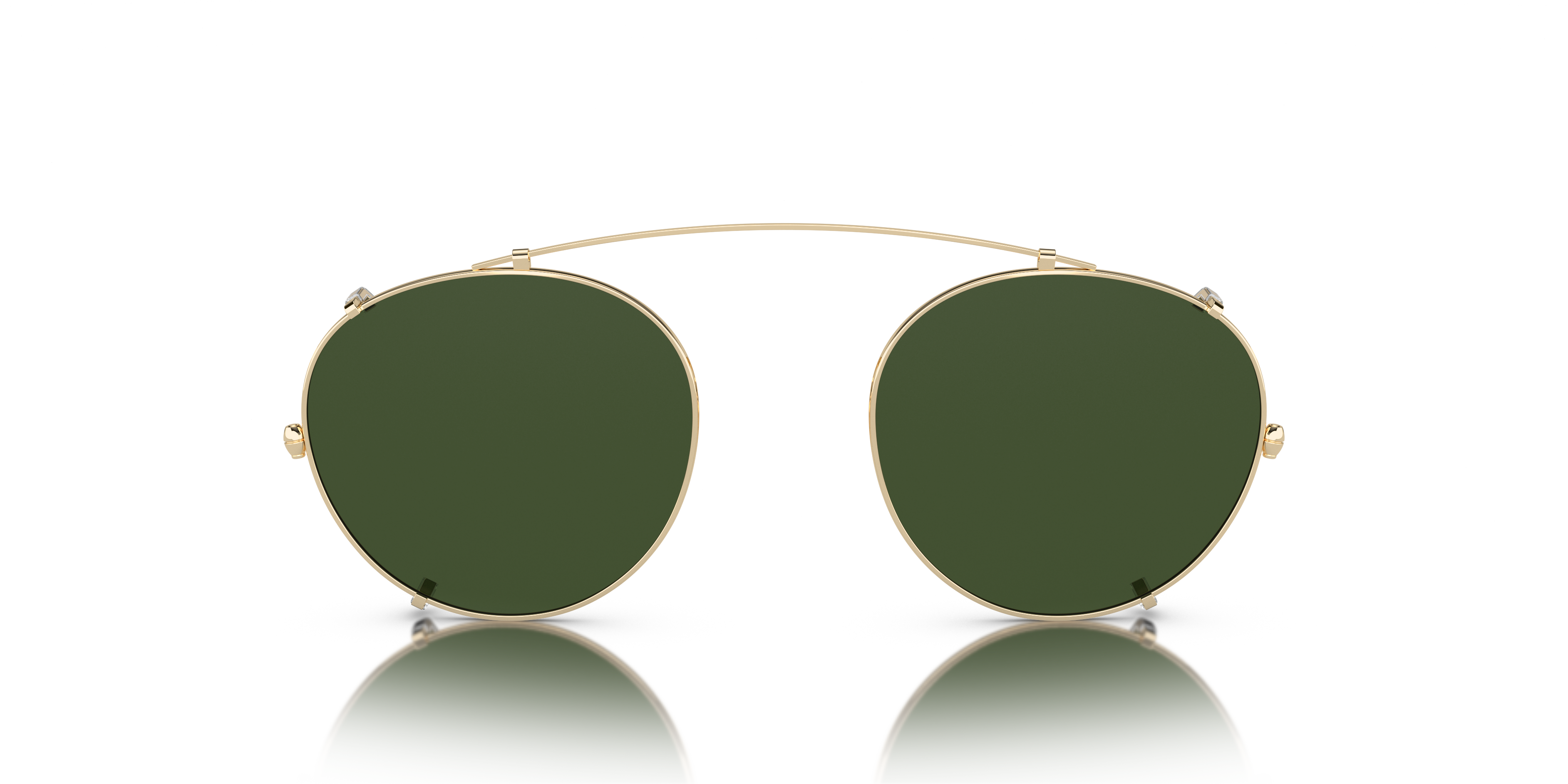 Oliver Peoples Coleridge Clip with Gold frame and Green lenses