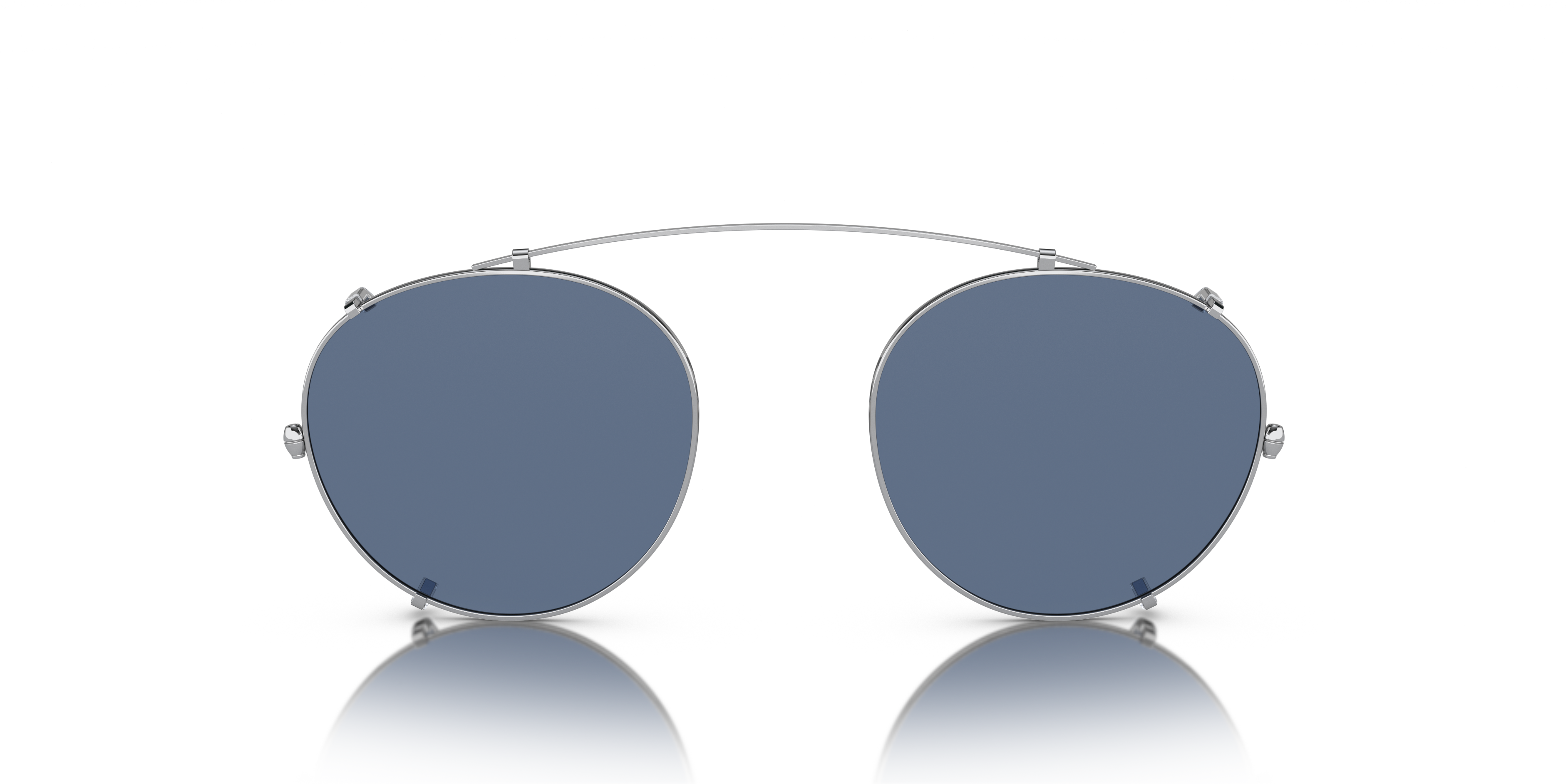 Oliver Peoples Coleridge Clip with Silver frame and Blue lenses