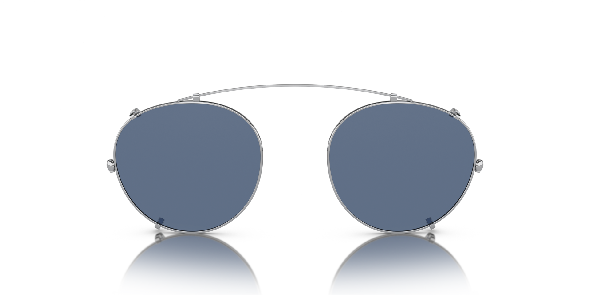 Oliver Peoples Coleridge Clip with Silver frame and Blue lenses