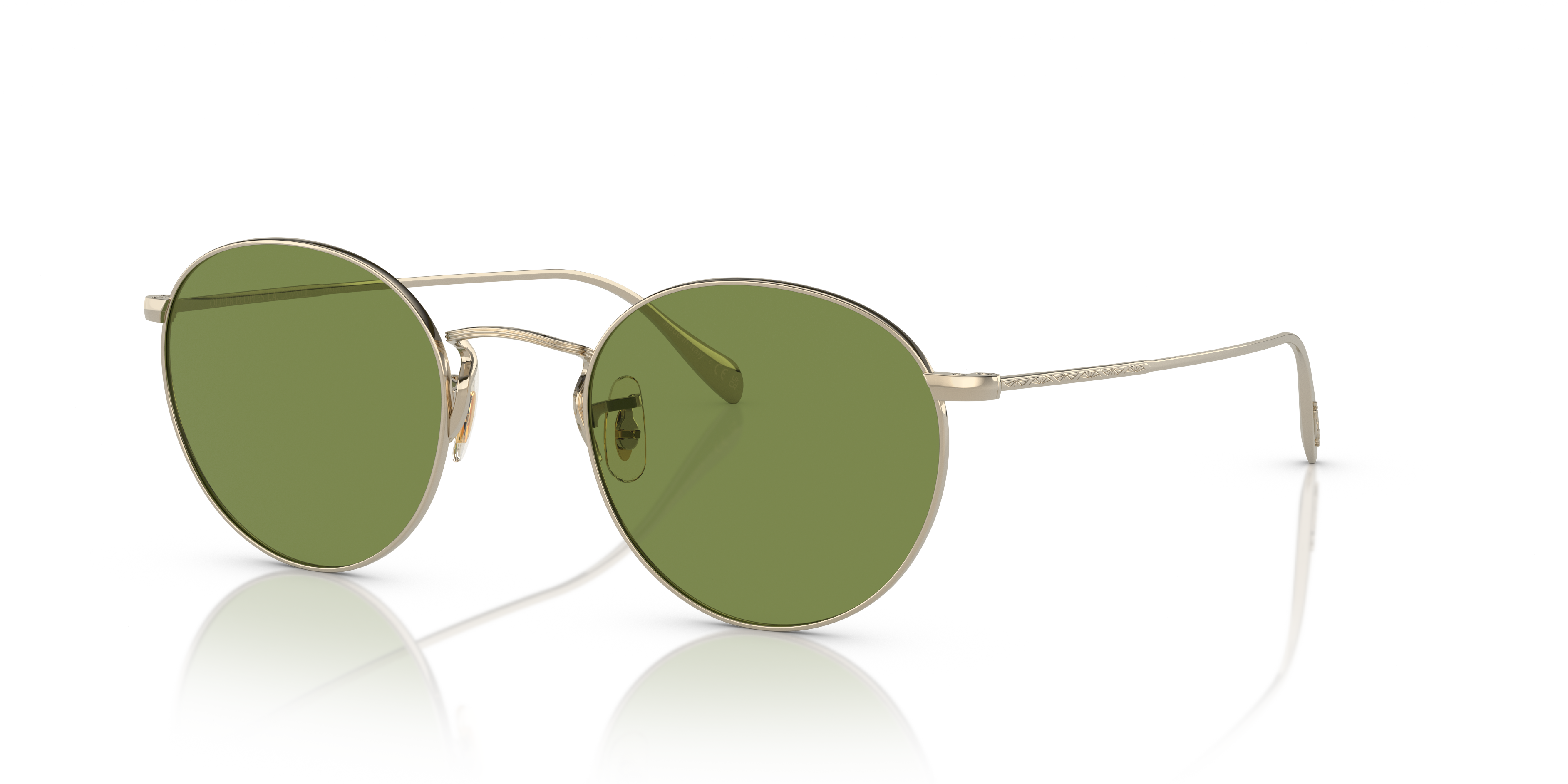 Oliver Peoples Coleridge Sun with Gold frame and Green C lenses