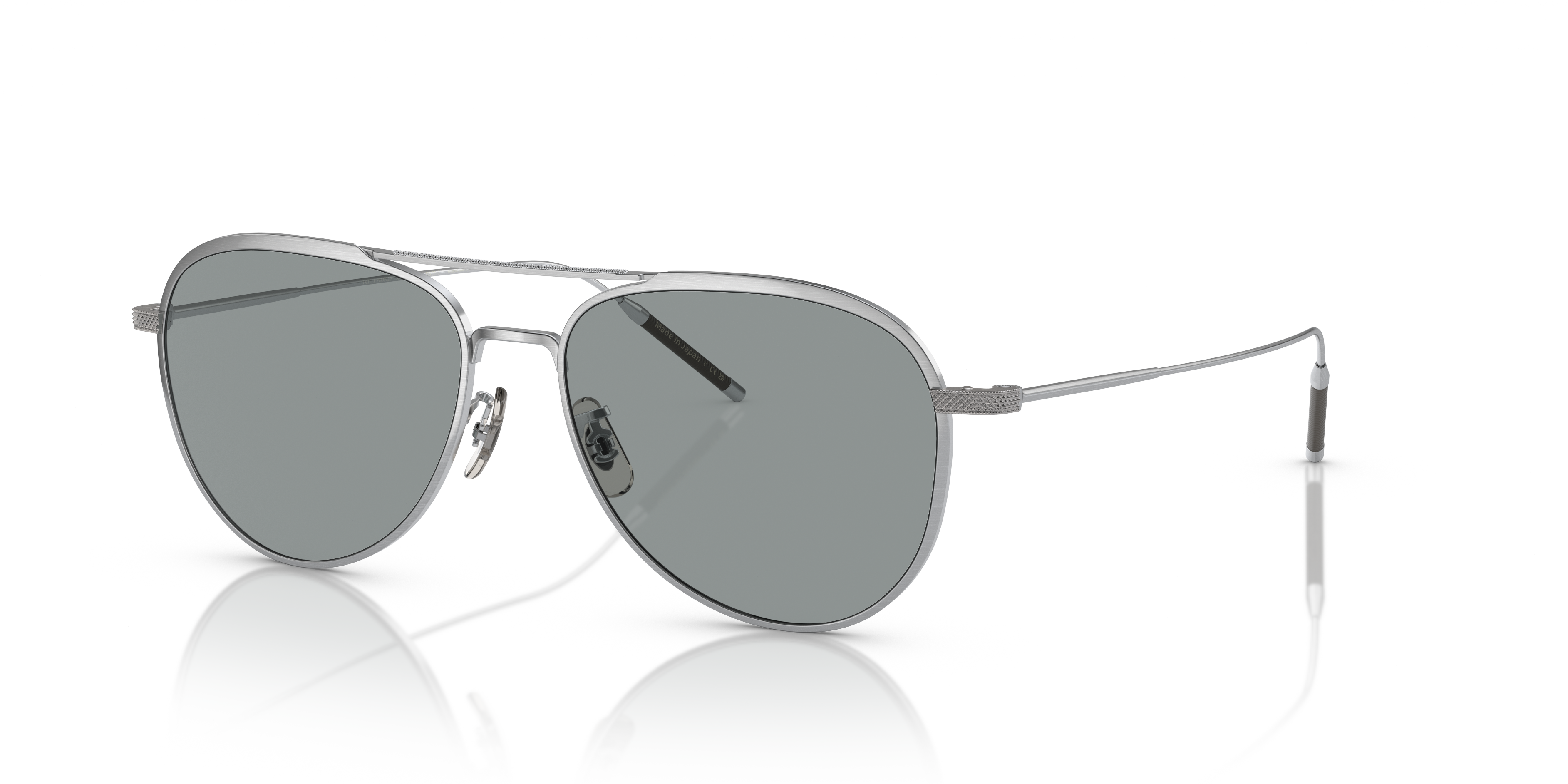 Oliver Peoples TK-3 with Brushed Silver frame and Ash Blue Wash