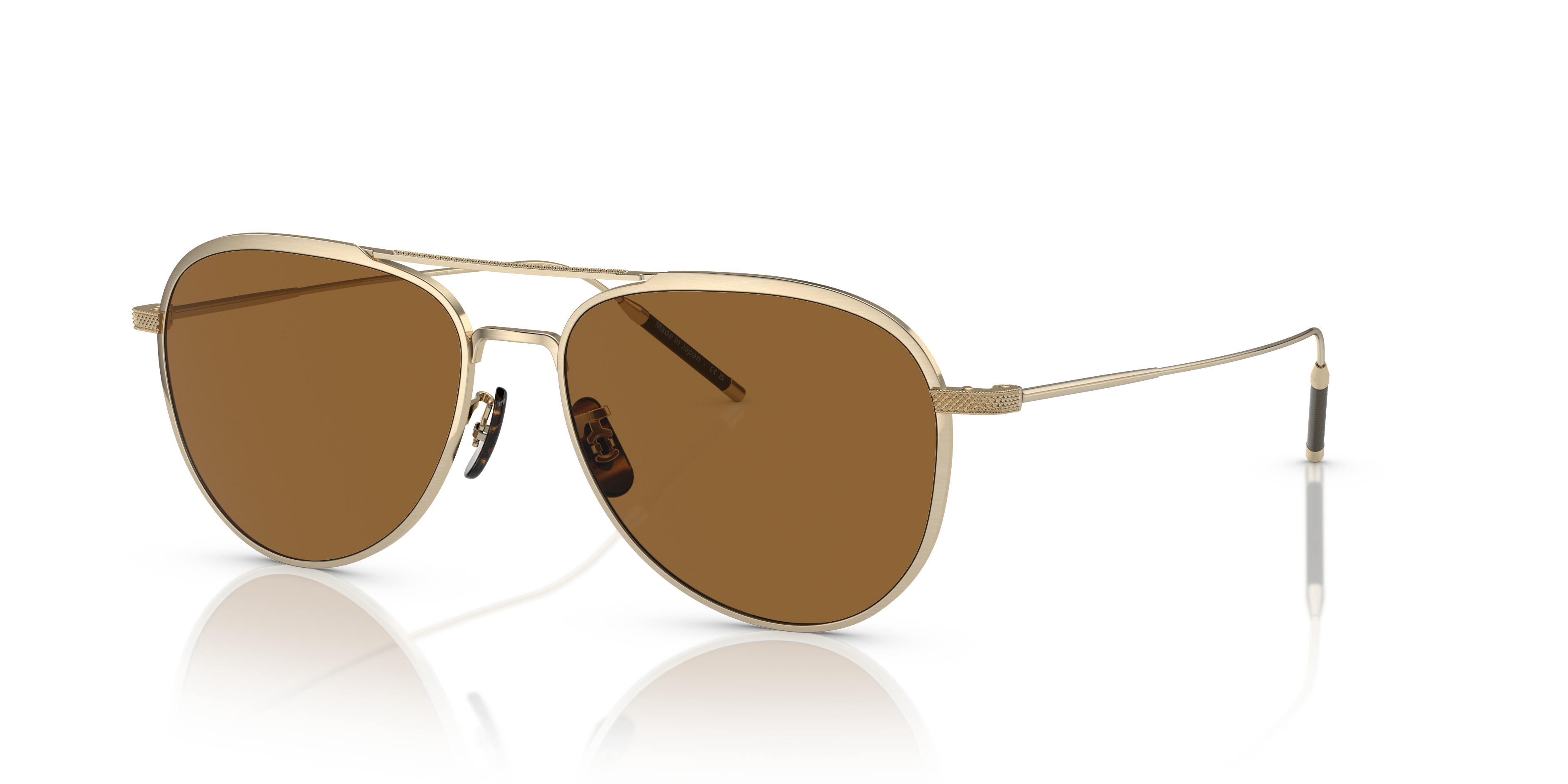 Oliver Peoples TK-3 with Brushed Gold frame and True Brown lenses