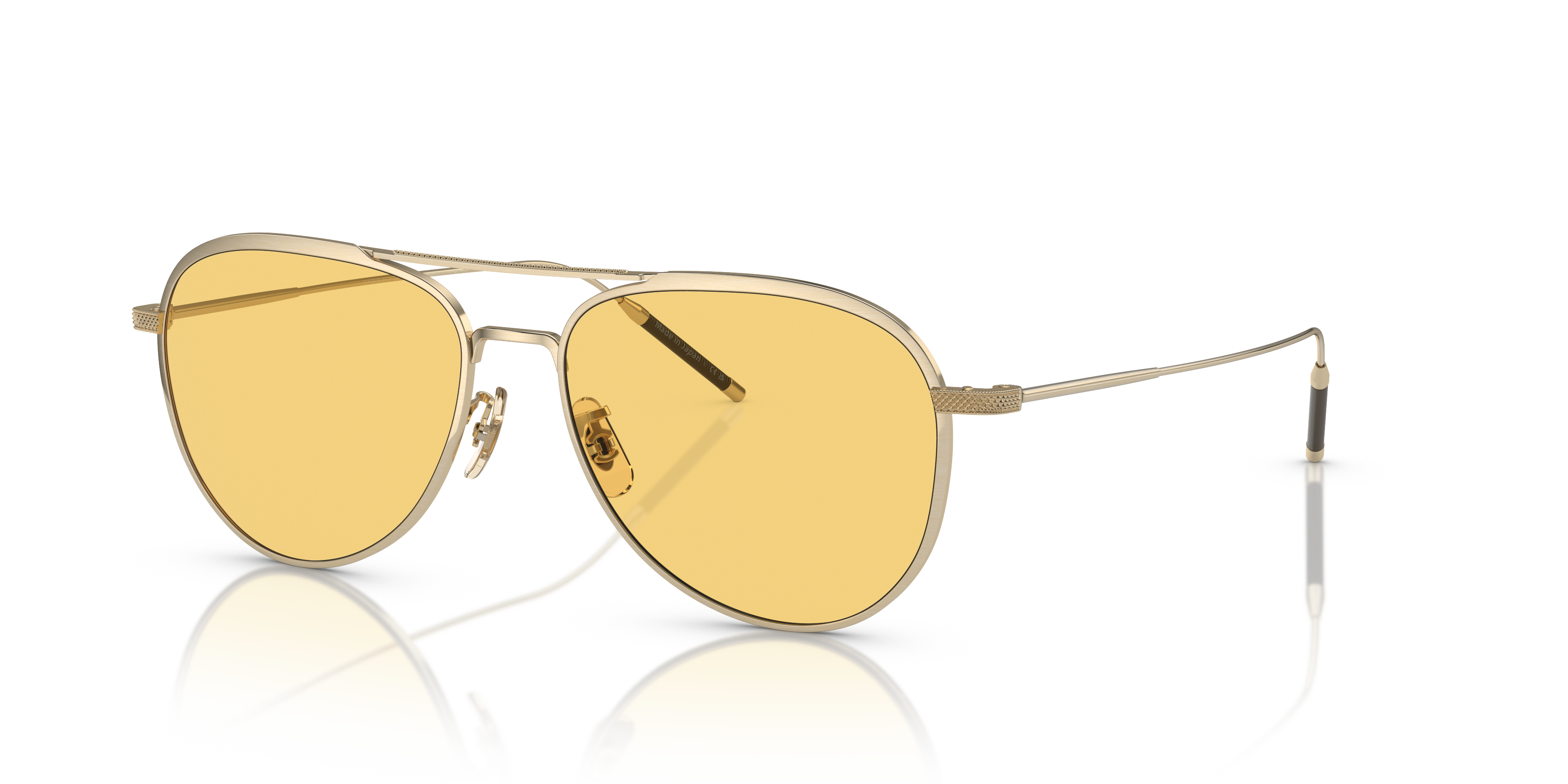 Oliver Peoples TK-3 with Brushed Gold frame and Yellow Wash lenses