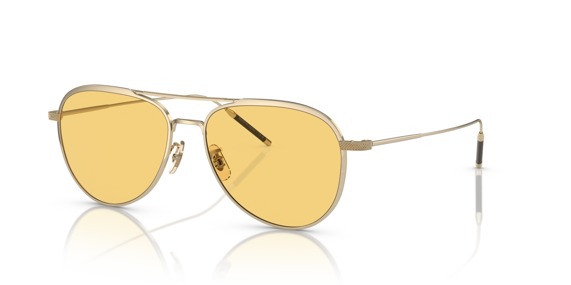 Oliver Peoples TK-3 with Brushed Gold frame and Yellow Wash lenses