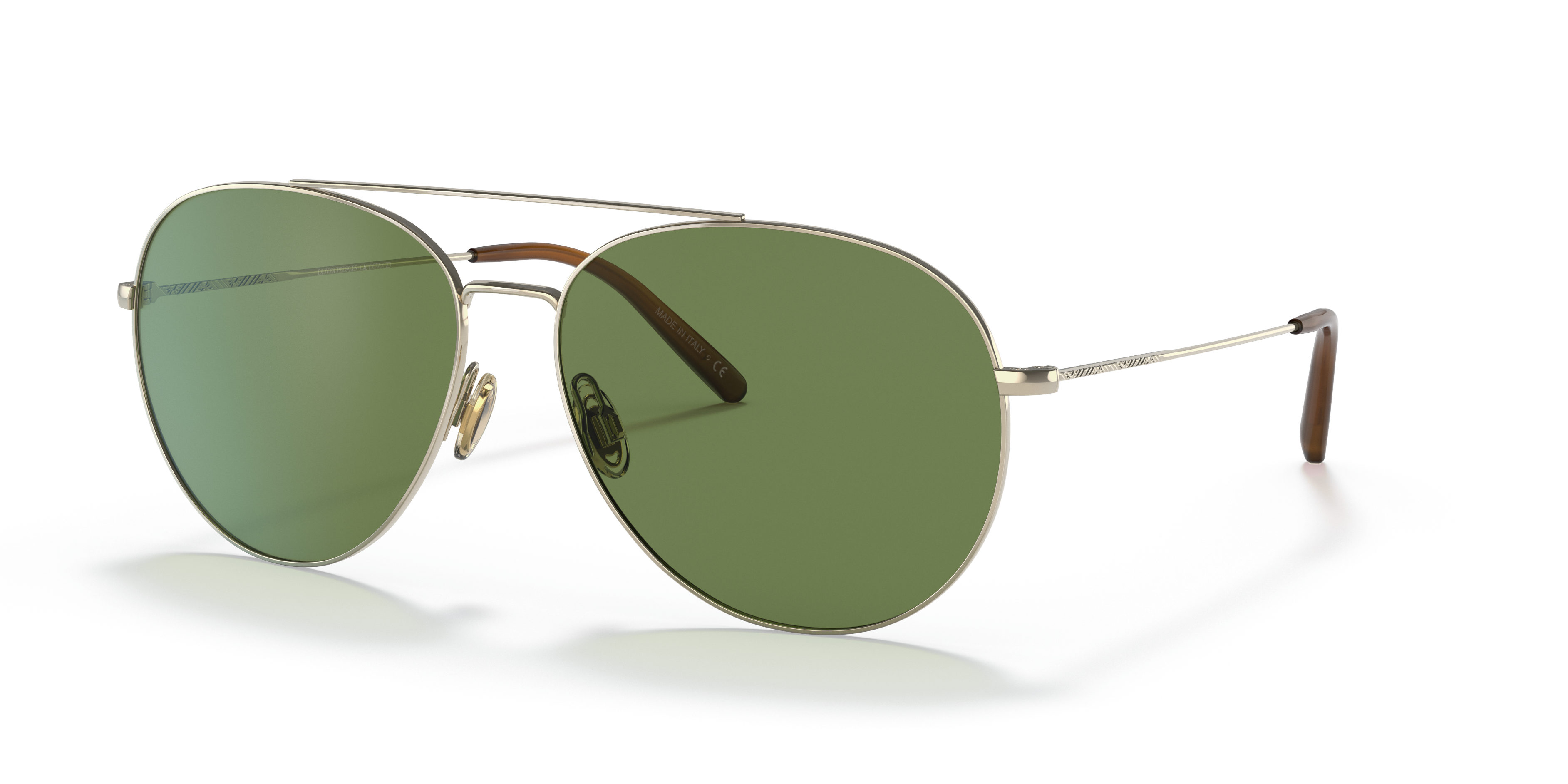Oliver Peoples Airdale with Soft Gold frame and Vibrant Bottle