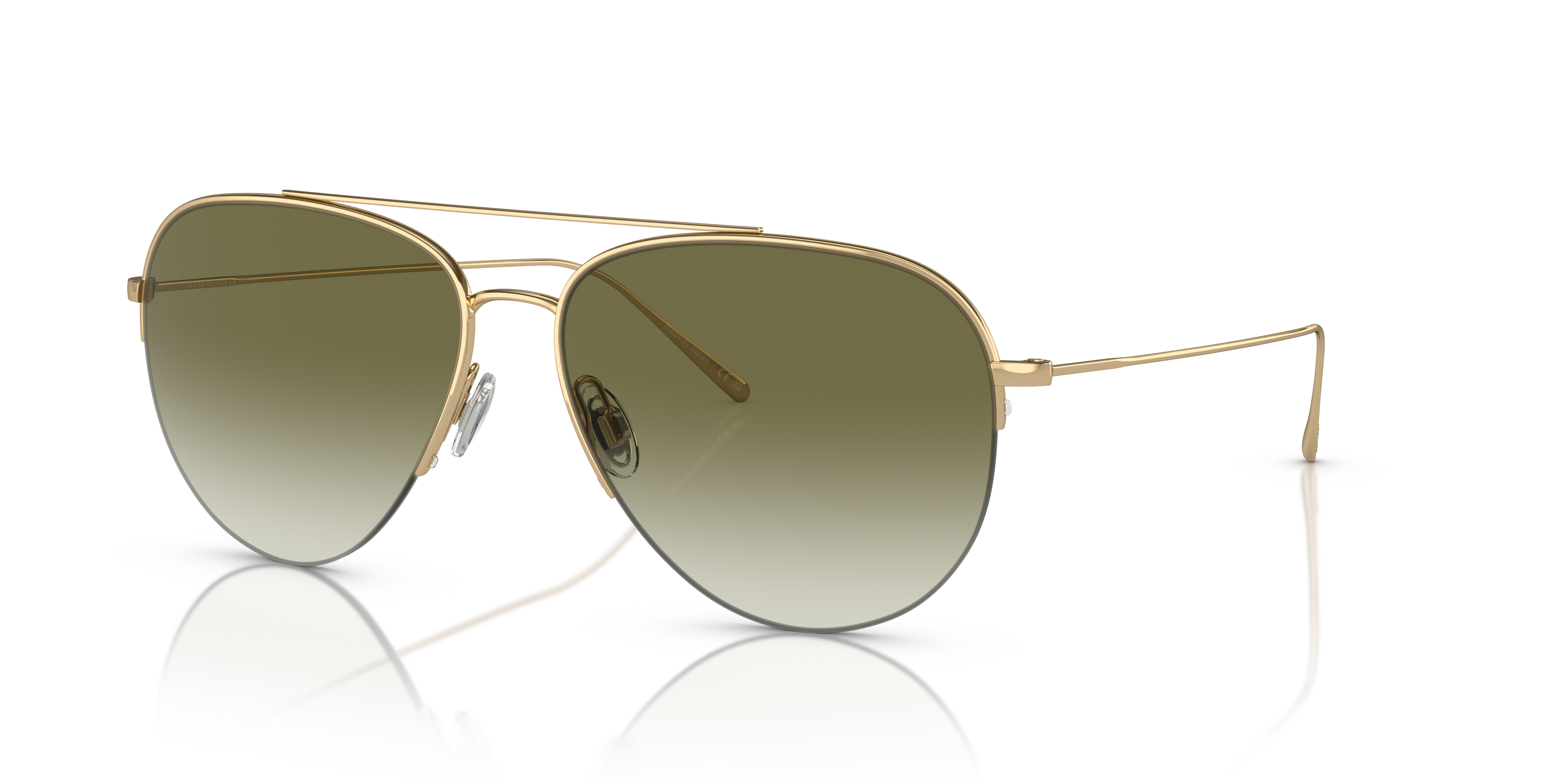 Oliver Peoples Cleamons with Gold frame and Olive Gradient lenses