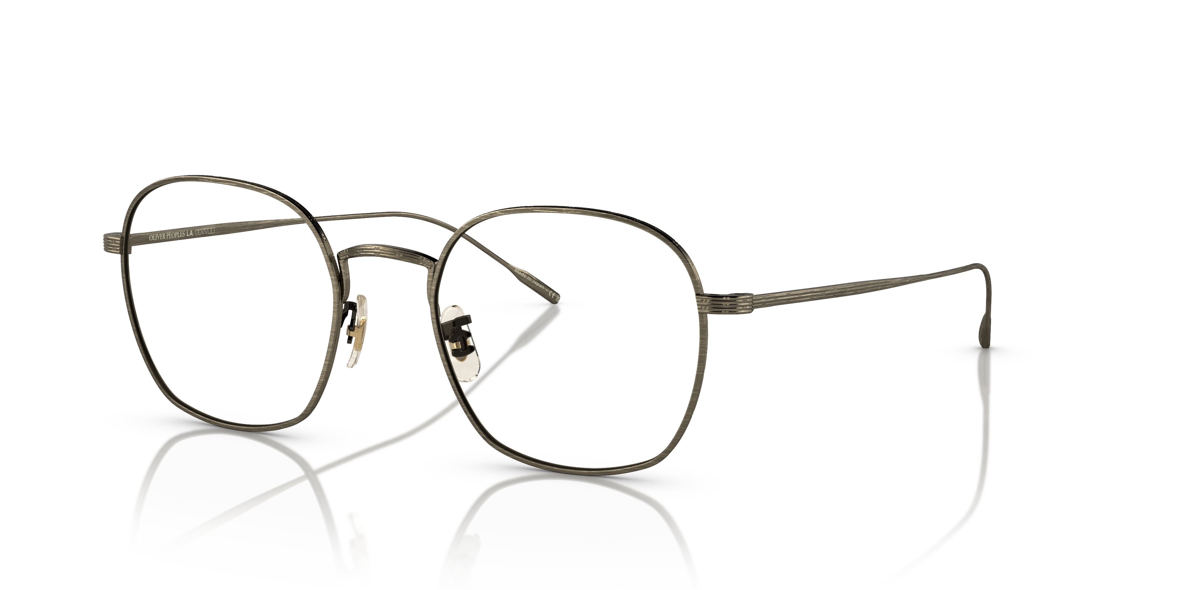 Oliver Peoples Adès with Antique Gold frame and Blue-Violet Light
