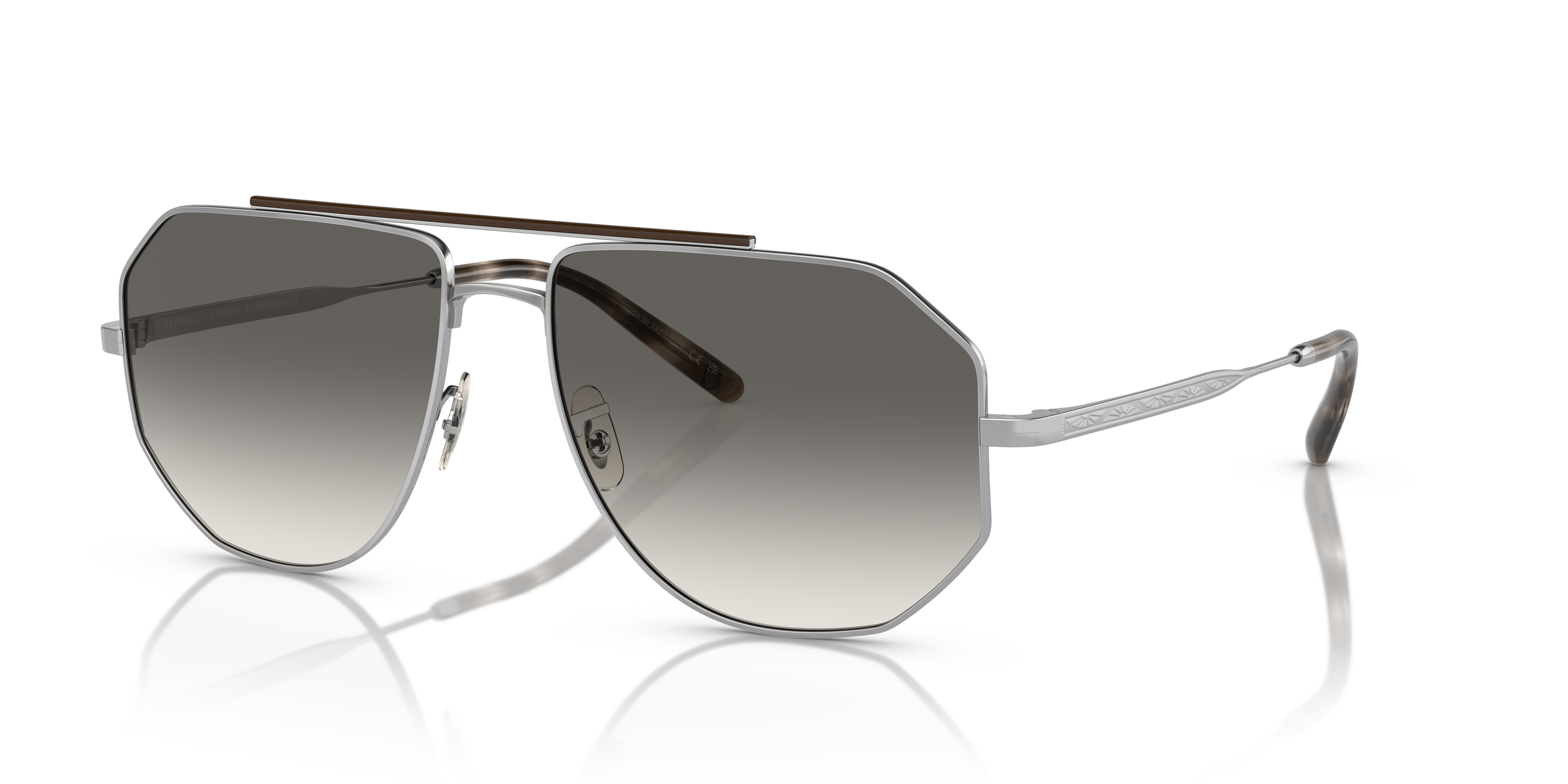 Oliver Peoples Moraldo with Silver frame and Light Shale Gradient