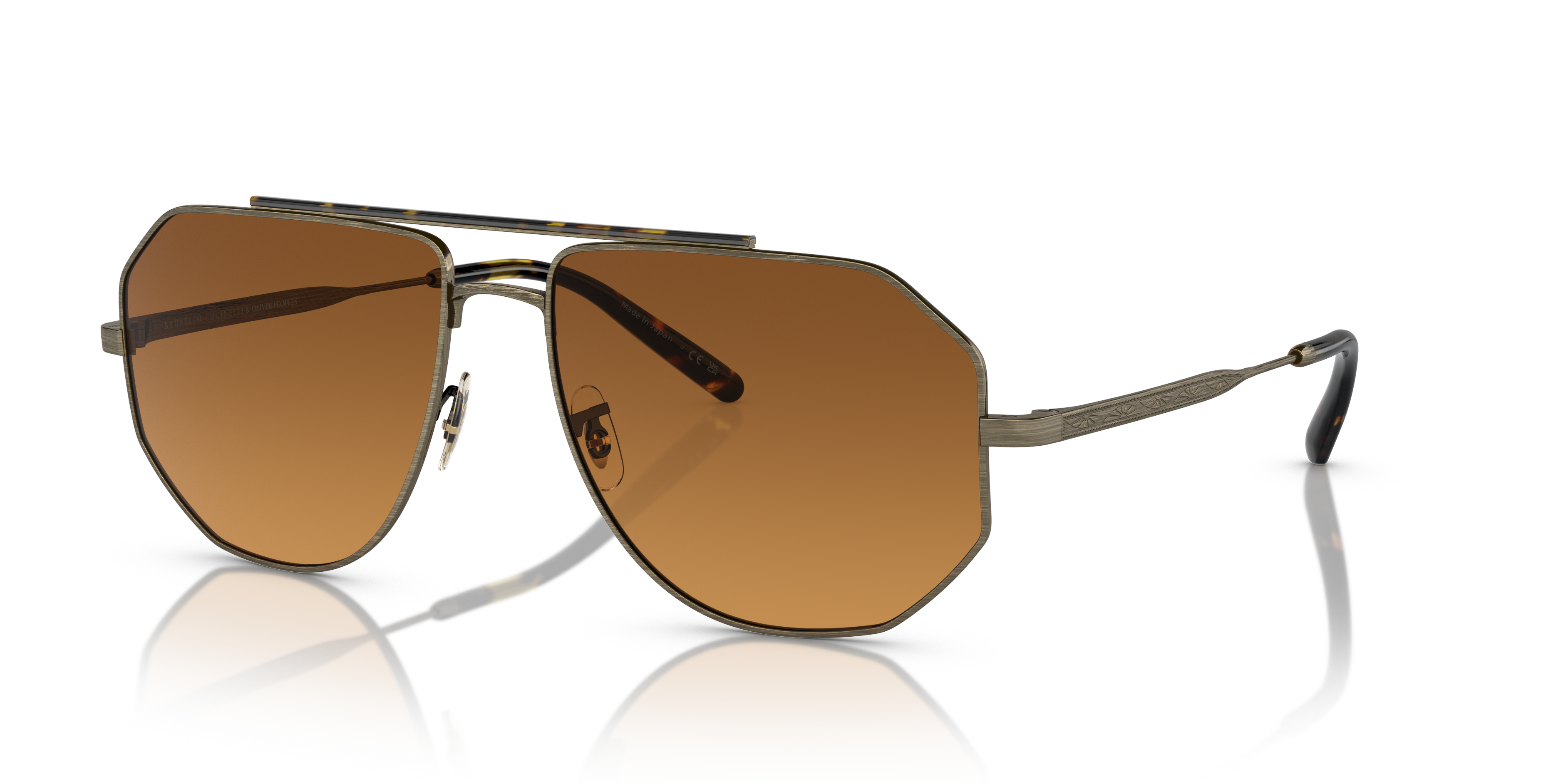 Oliver Peoples Moraldo with Antique Gold frame and Cognac Gradient