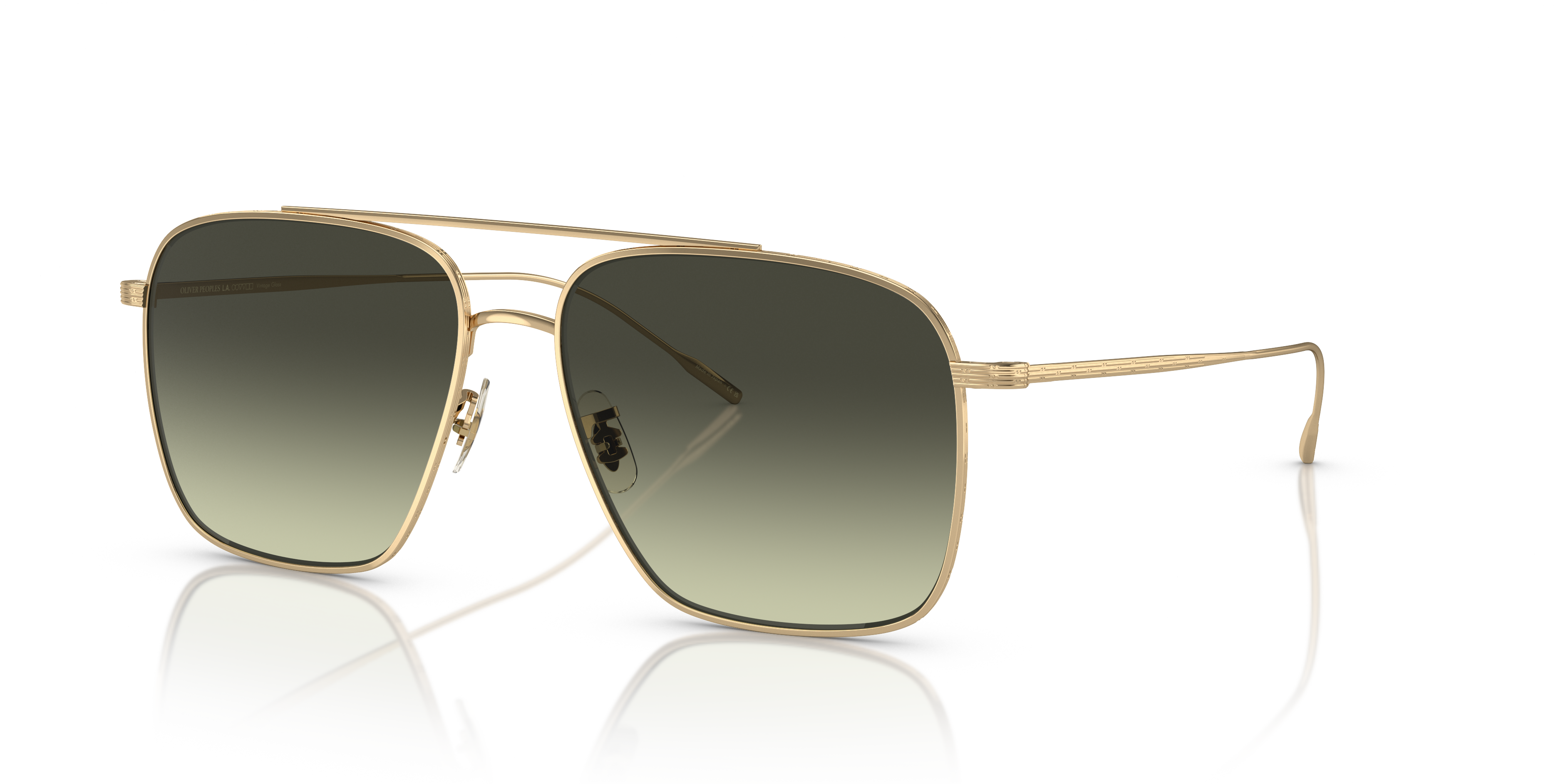 Oliver Peoples Dresner with Gold frame and G-15 Gradient lenses