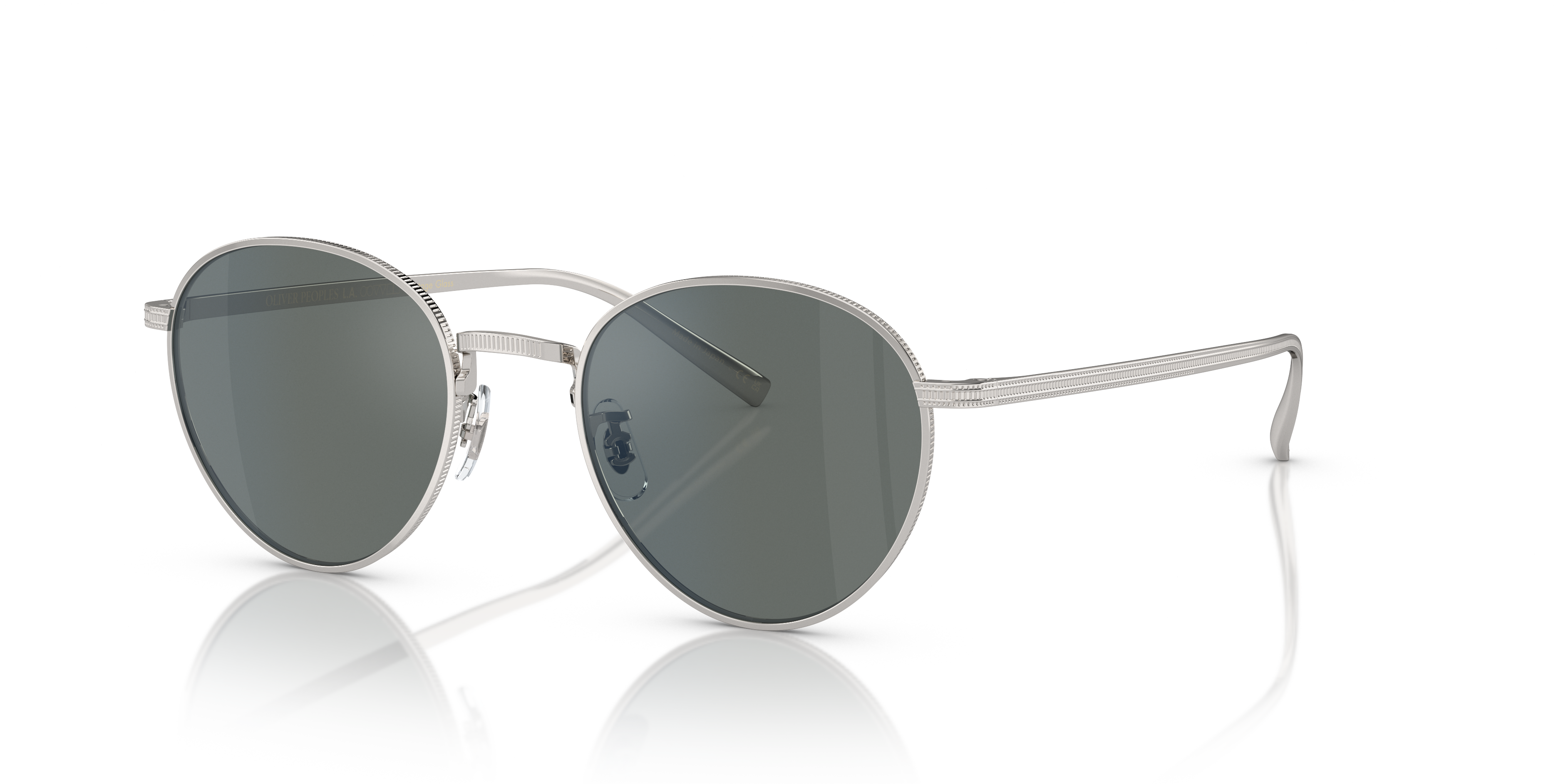 Oliver Peoples Rhydian with Silver frame and Regal Blue lenses