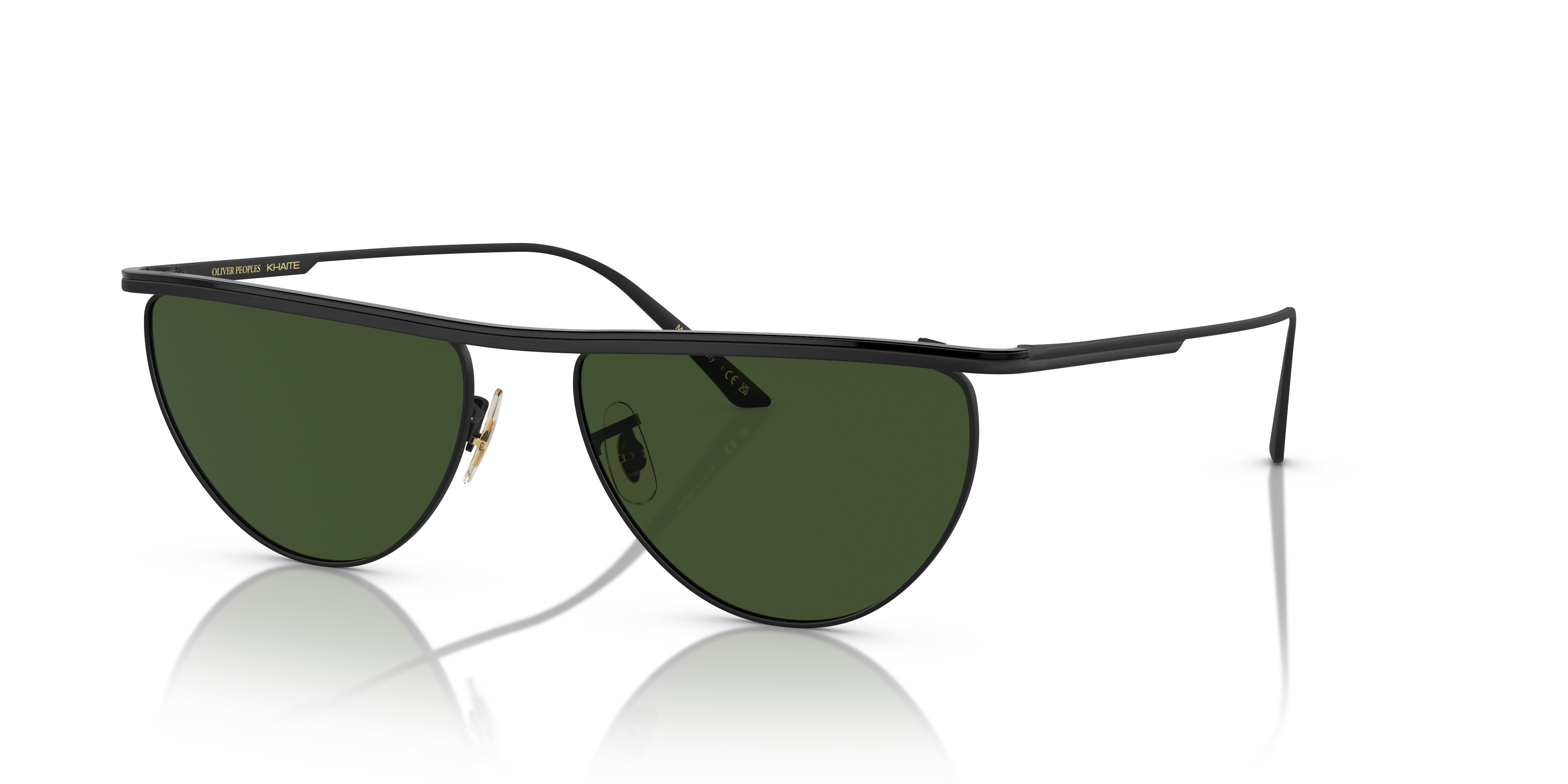 Oliver Peoples 1984C with Matte Black frame and Vibrant Green