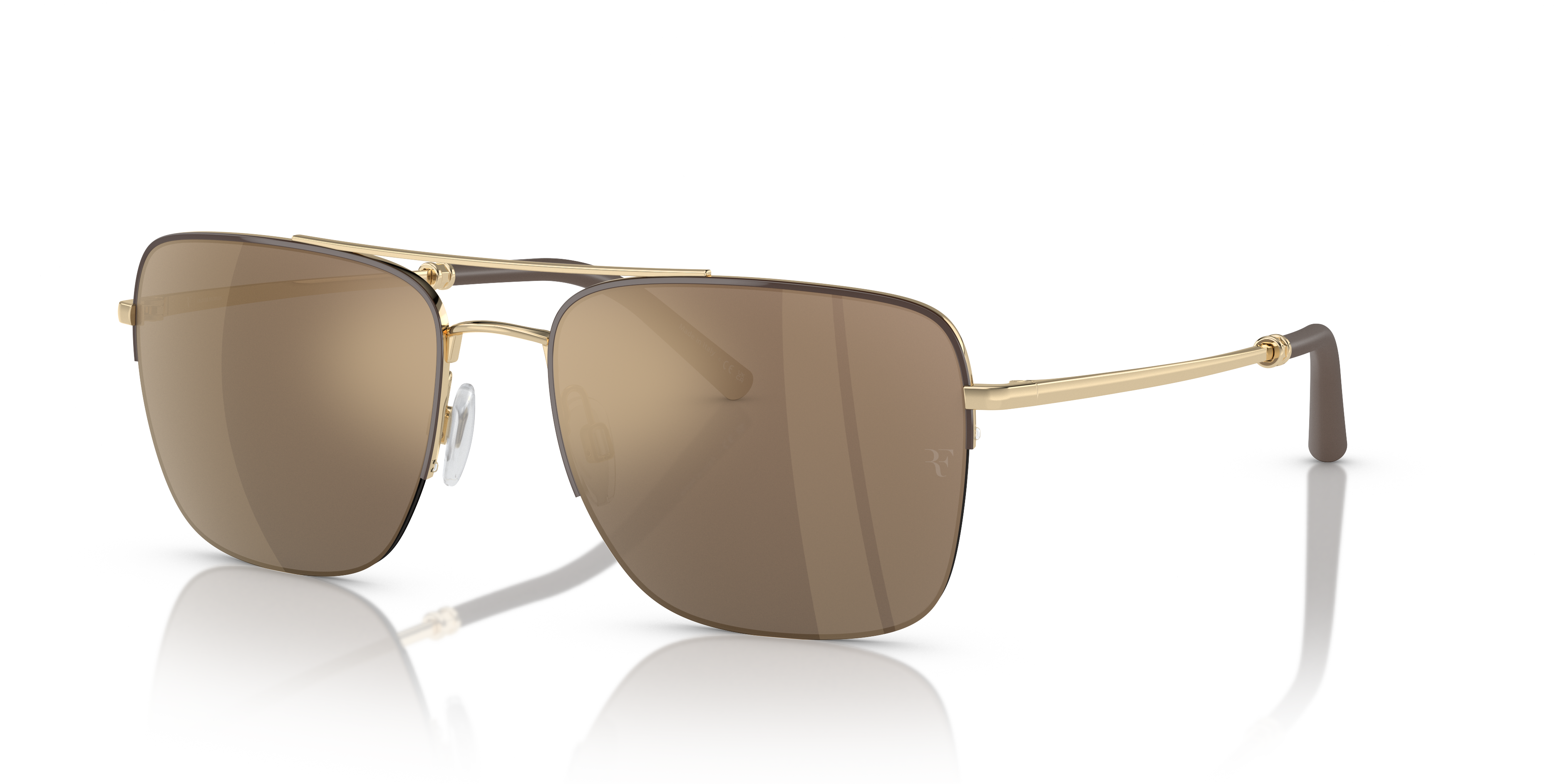 Oliver Peoples R-2 with Umber/Gold frame and Desert Flash Mirror