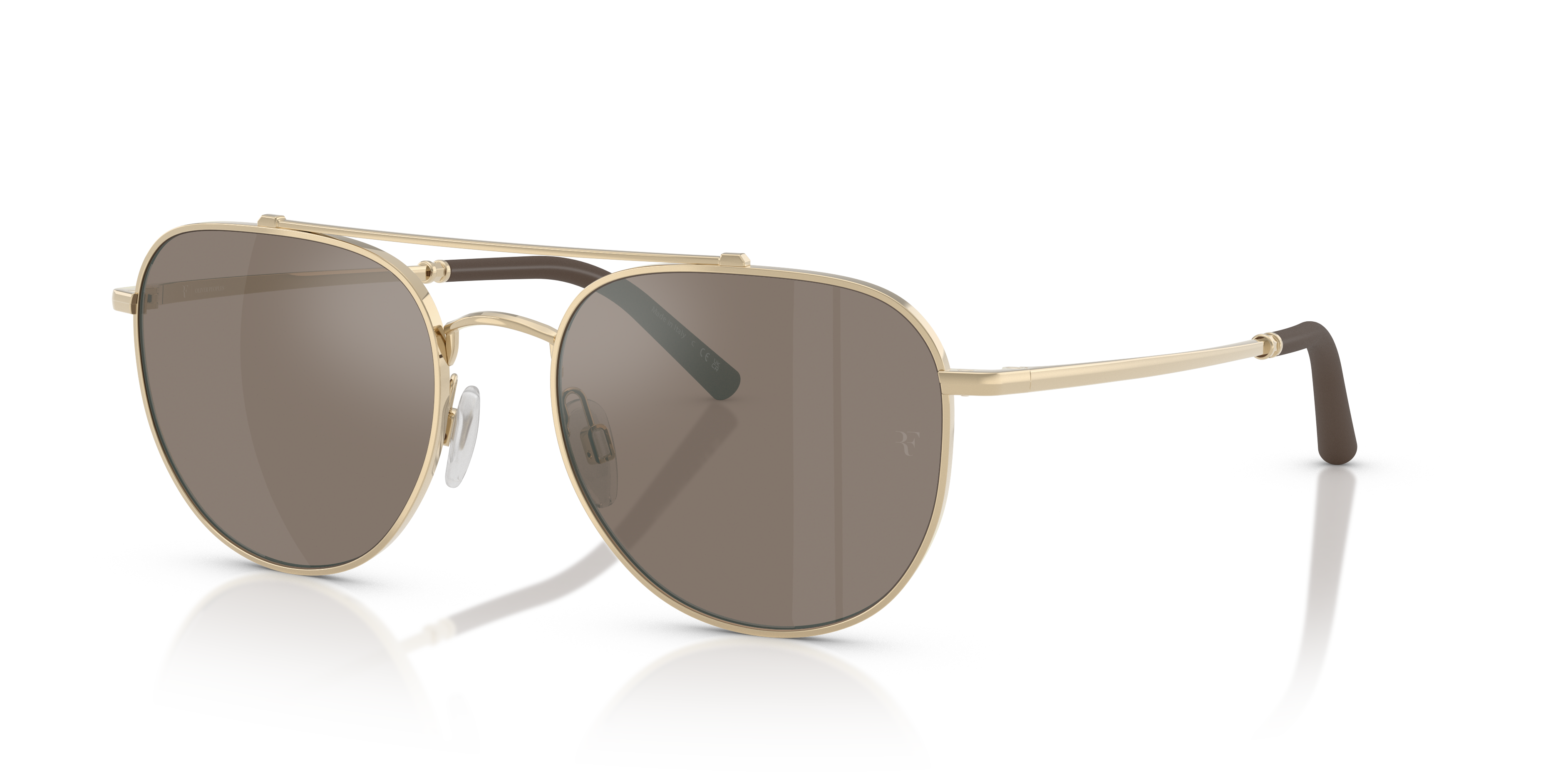 Oliver Peoples R-10 with Gold frame and Sierra Flash Mirror lenses