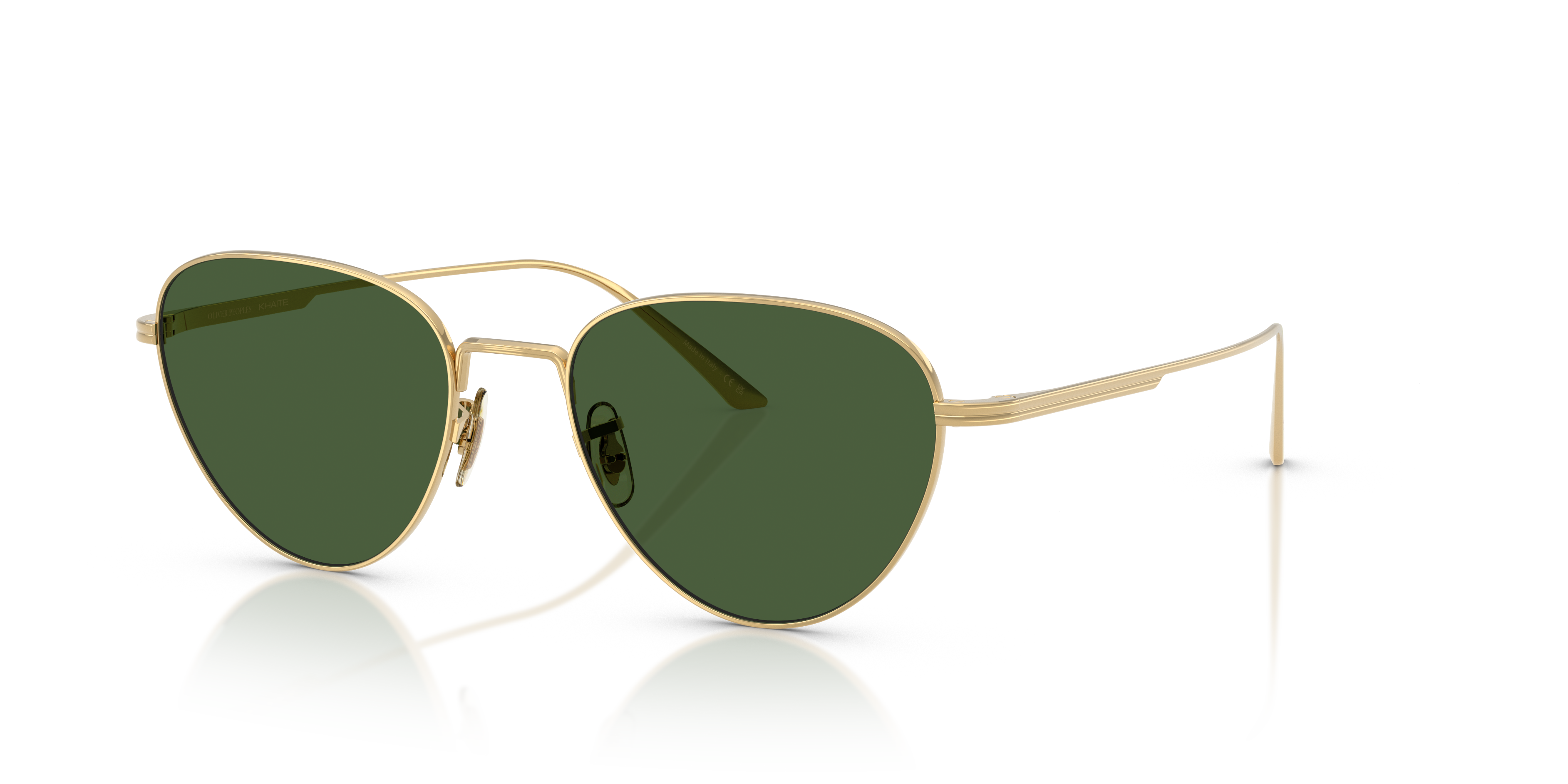 (´・ω・`)？？ Oliver Peoples OP-506 Sun with Buff-Gold frame and Green lenses