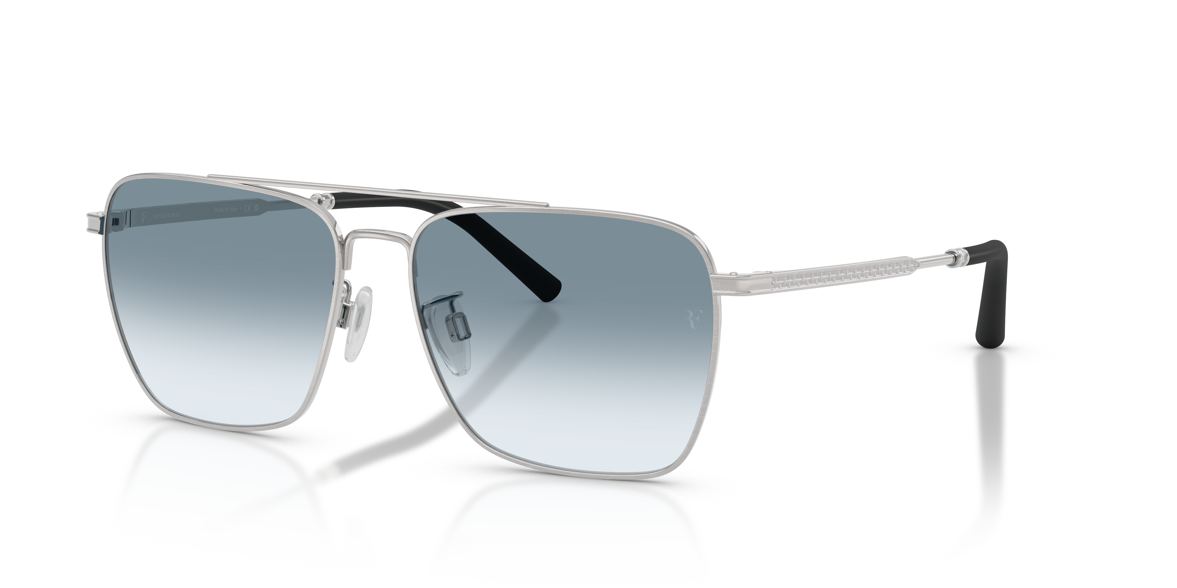 Oliver Peoples R-15 with Brushed Silver frame and Sky Gradient