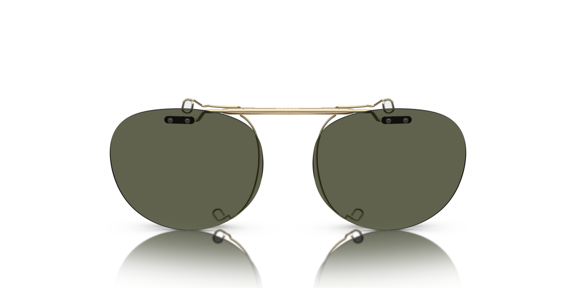 Oliver Peoples Riley-R Flip-Up Clip with Brushed Gold frame and G