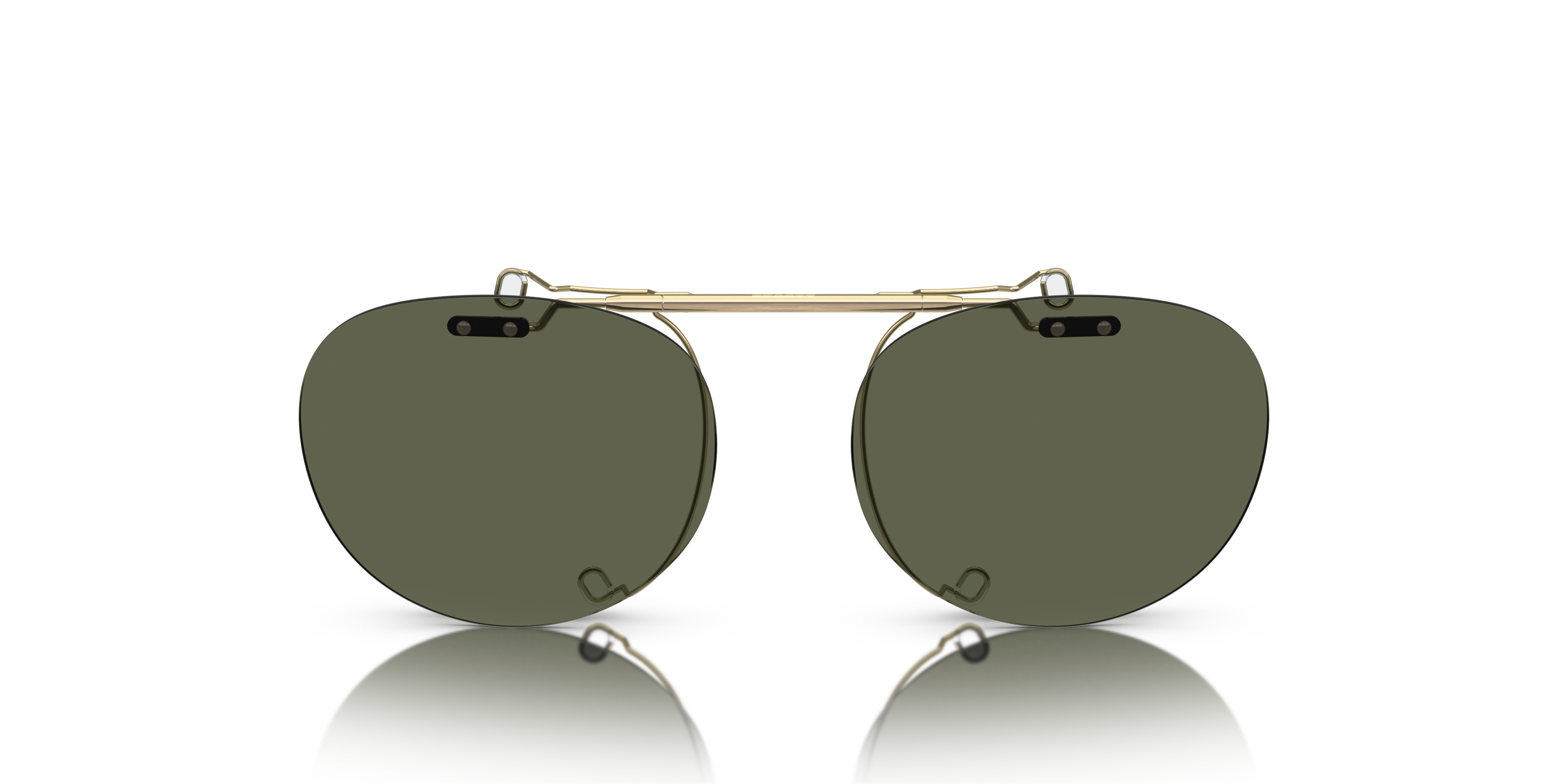 Oliver Peoples Riley-R Flip-Up Clip with Brushed Gold frame and G