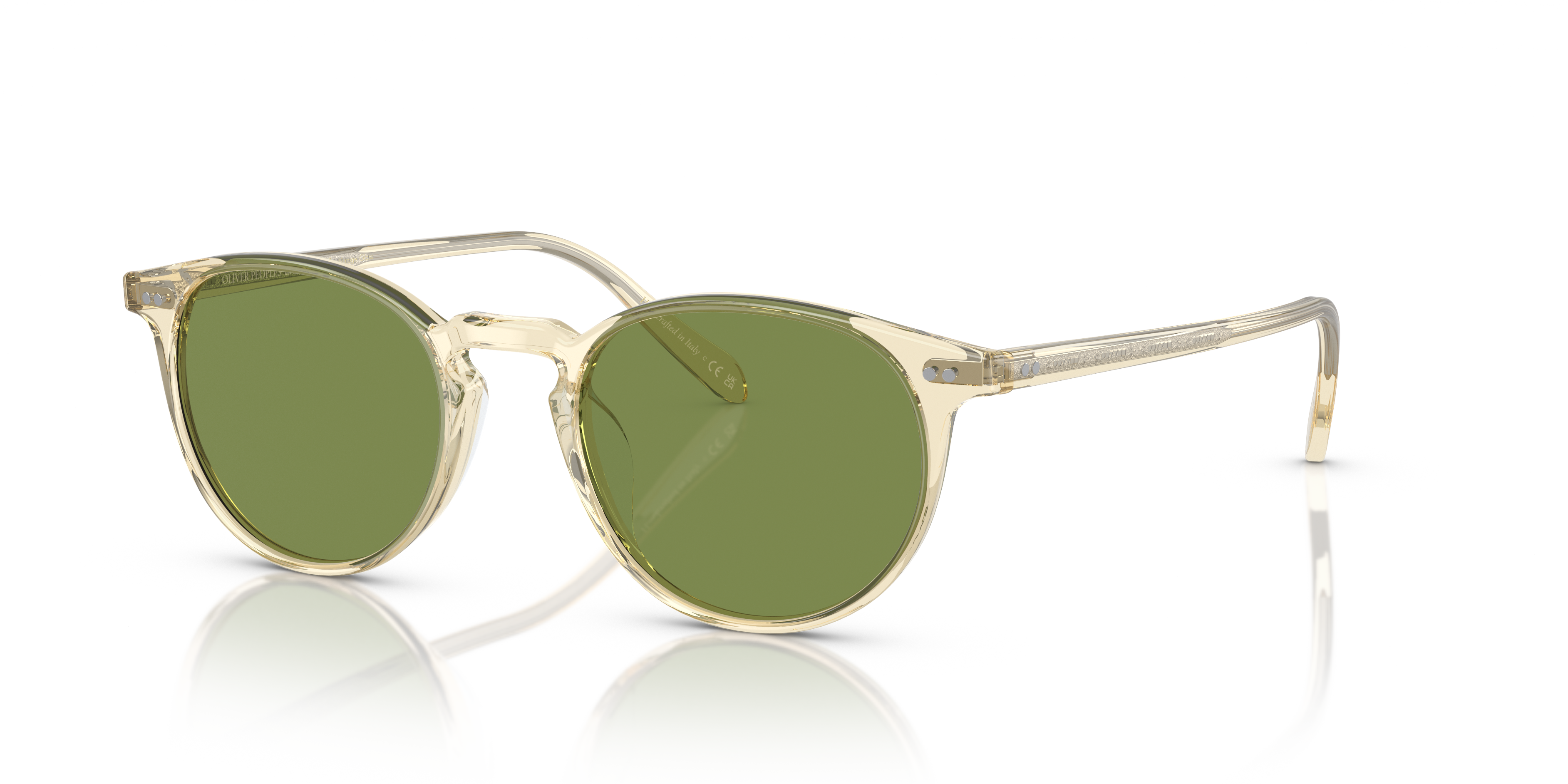 Oliver Peoples Riley Sun with Buff frame and Green C lenses