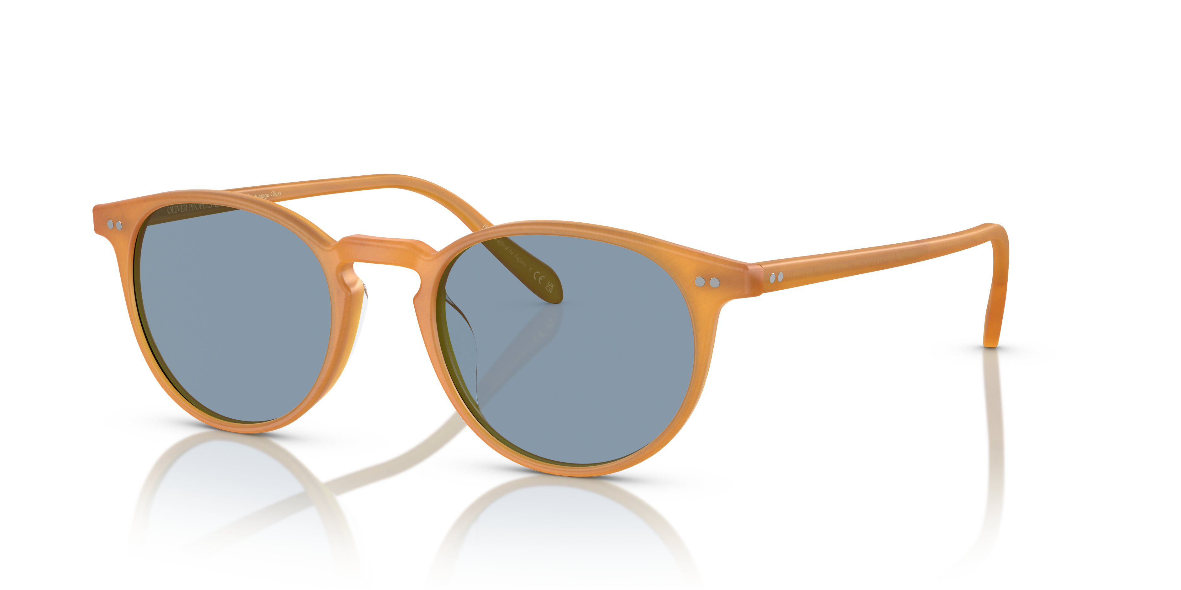 Oliver Peoples Riley Sun with Semi-Matte Amber Tortoise frame and