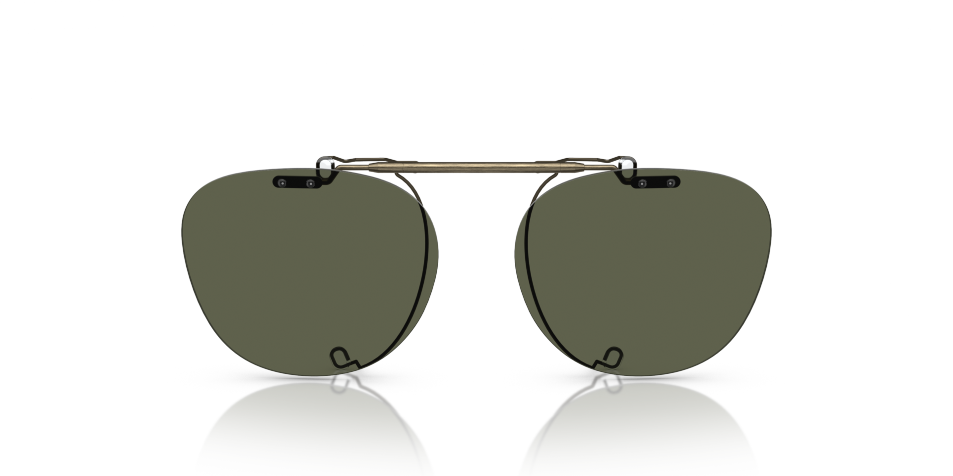 Oliver Peoples Sheldrake Flip-Up Clip with Antique Gold frame and