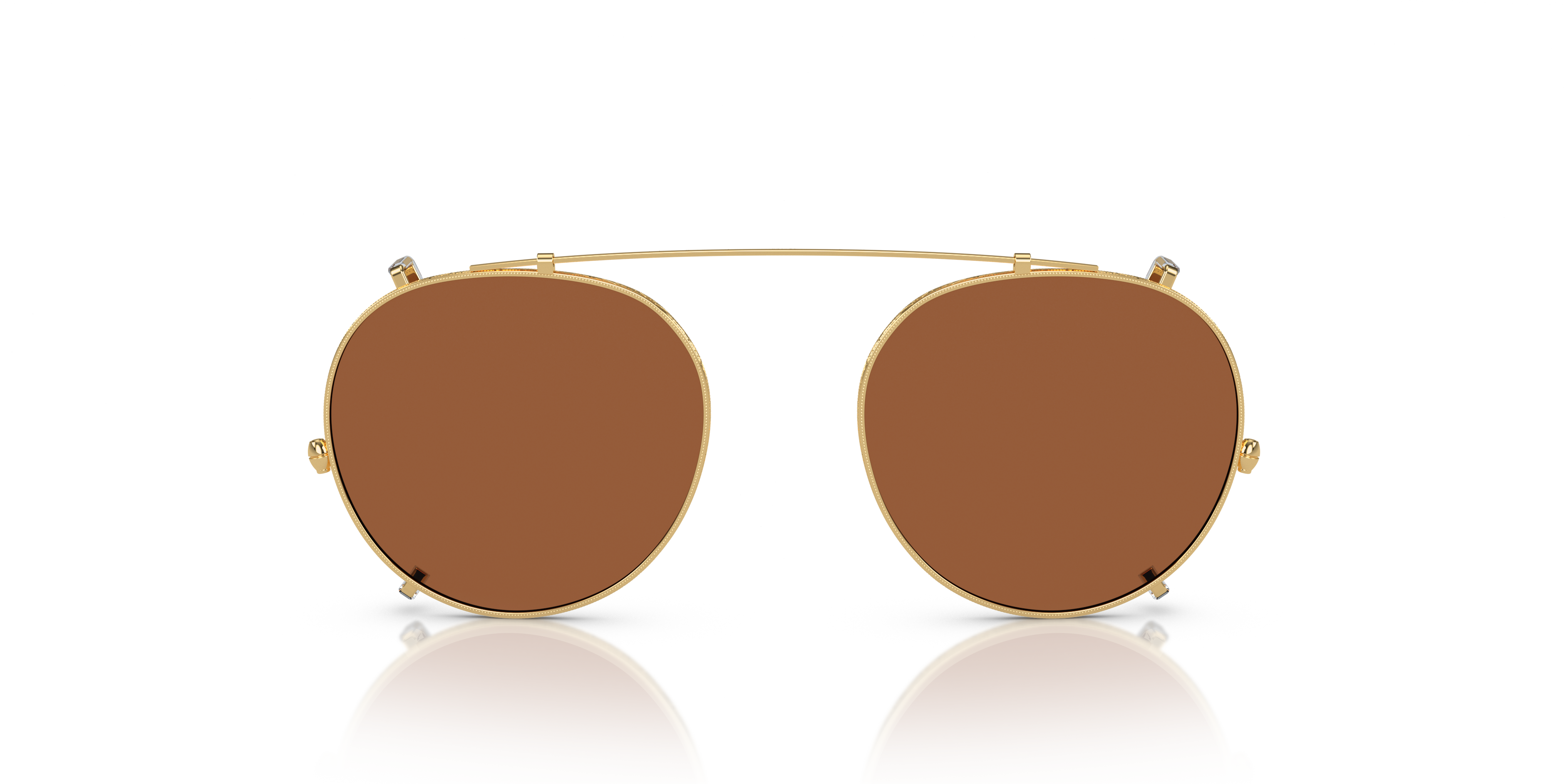 Oliver Peoples O'Malley Clip with Gold frame and Brown lenses