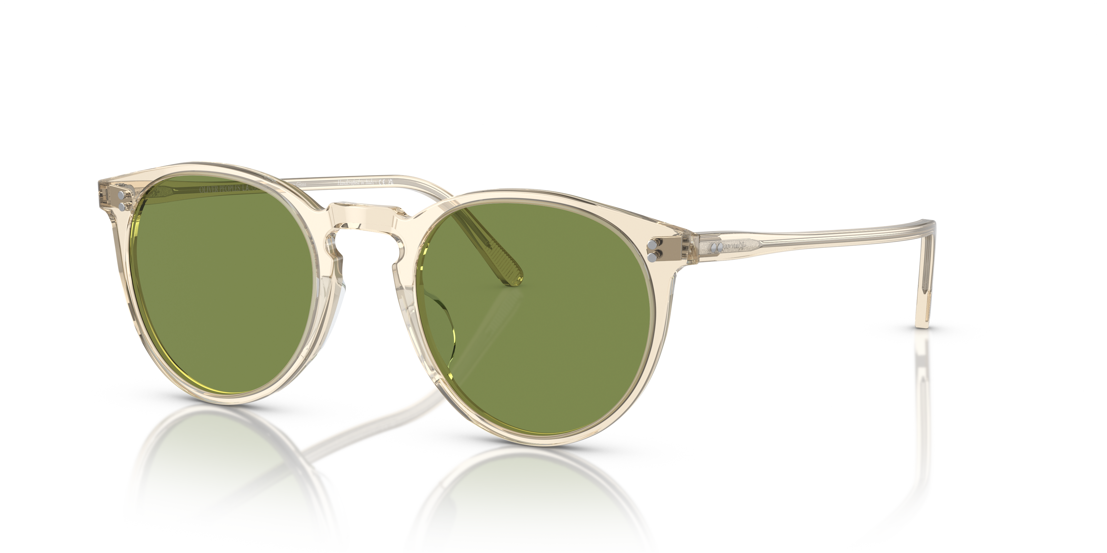 Oliver Peoples O'Malley Sun with Buff frame and Green C lenses