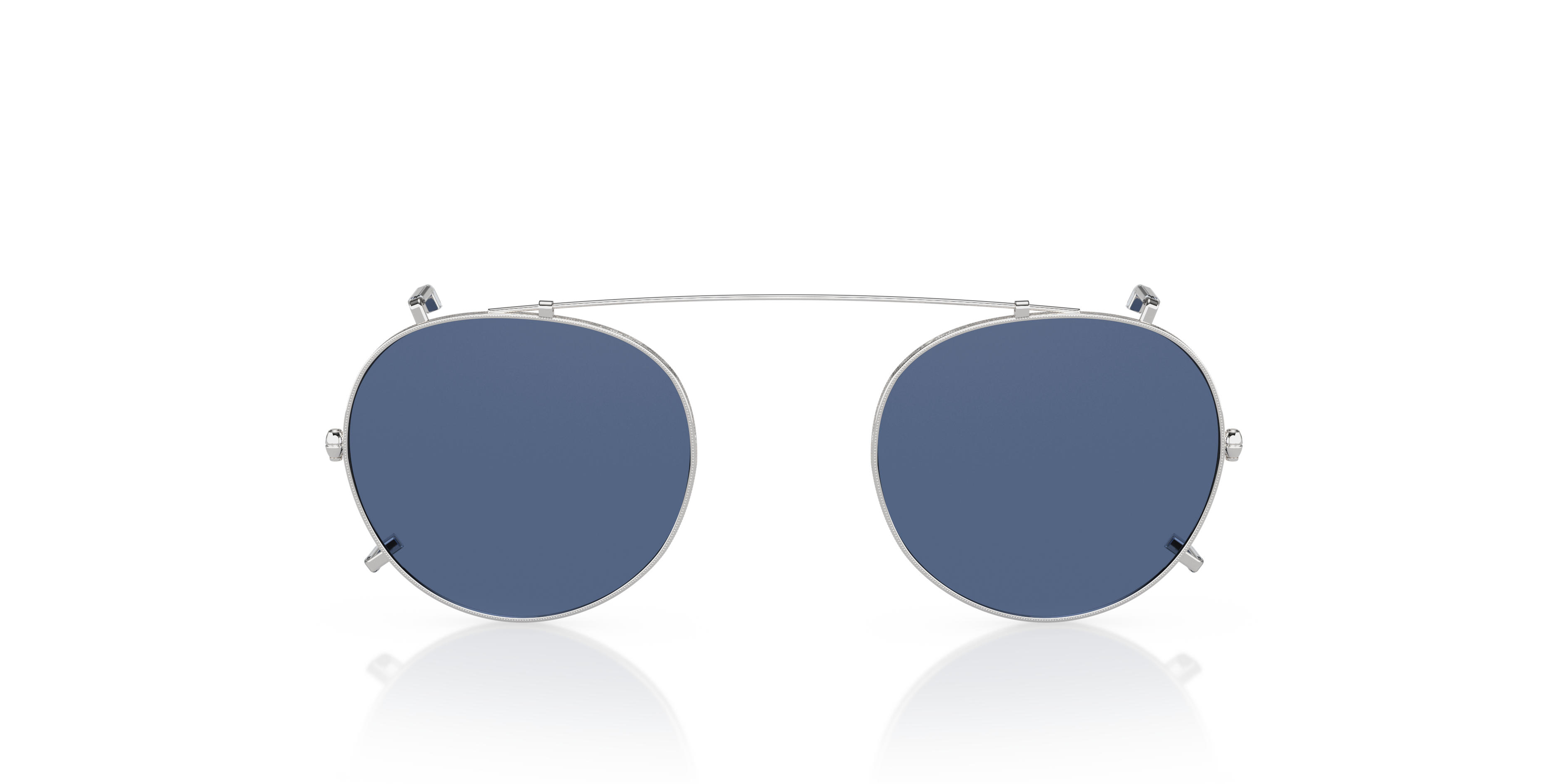 Oliver Peoples Gregory Peck Clip with Silver frame and Blue lenses