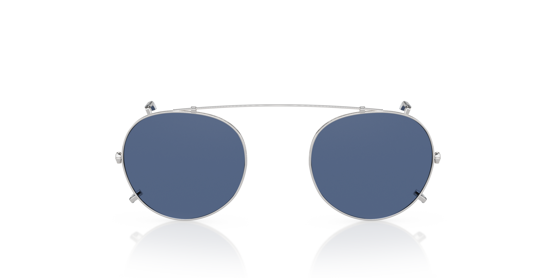 Oliver Peoples Gregory Peck Clip with Silver frame and Blue lenses
