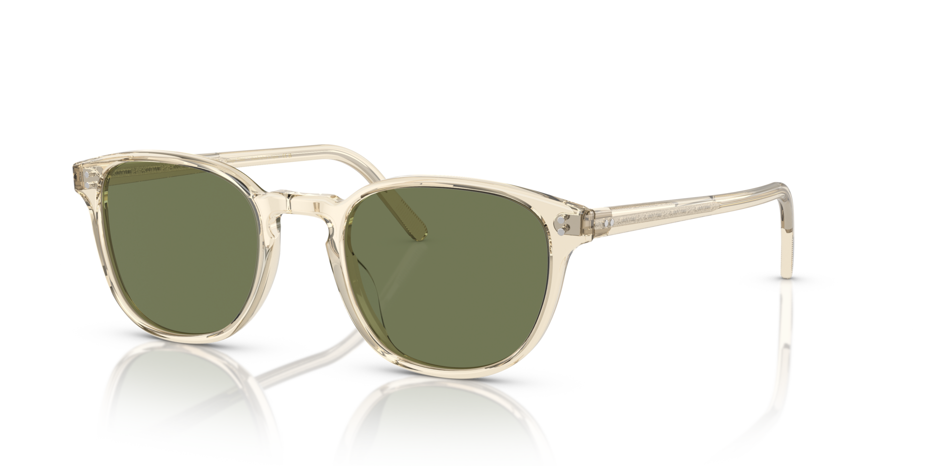 Oliver Peoples Fairmont Sun with Buff frame and Green lenses