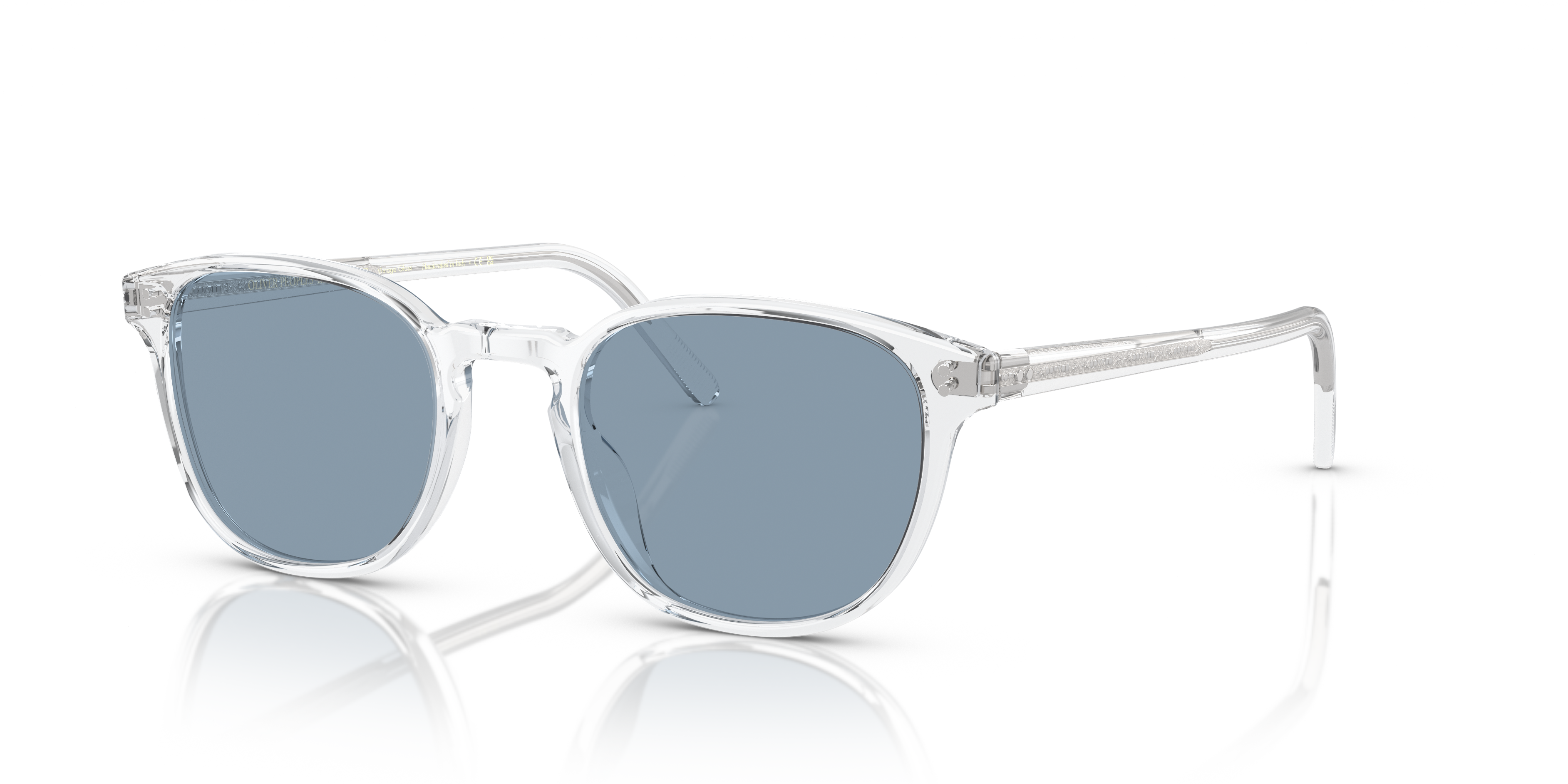Oliver Peoples Fairmont Sun with Crystal frame and Azure Mirror