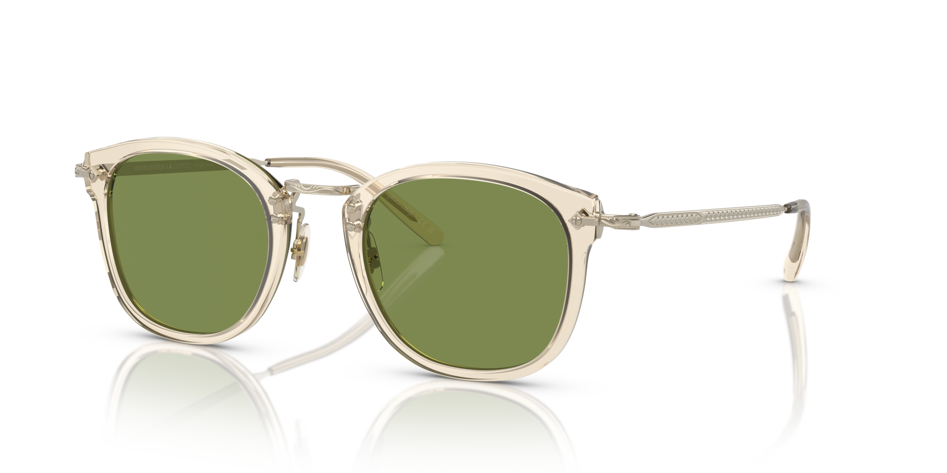 Oliver Peoples OP-506 Sun の バフ-ゴールド フレームと グリーン