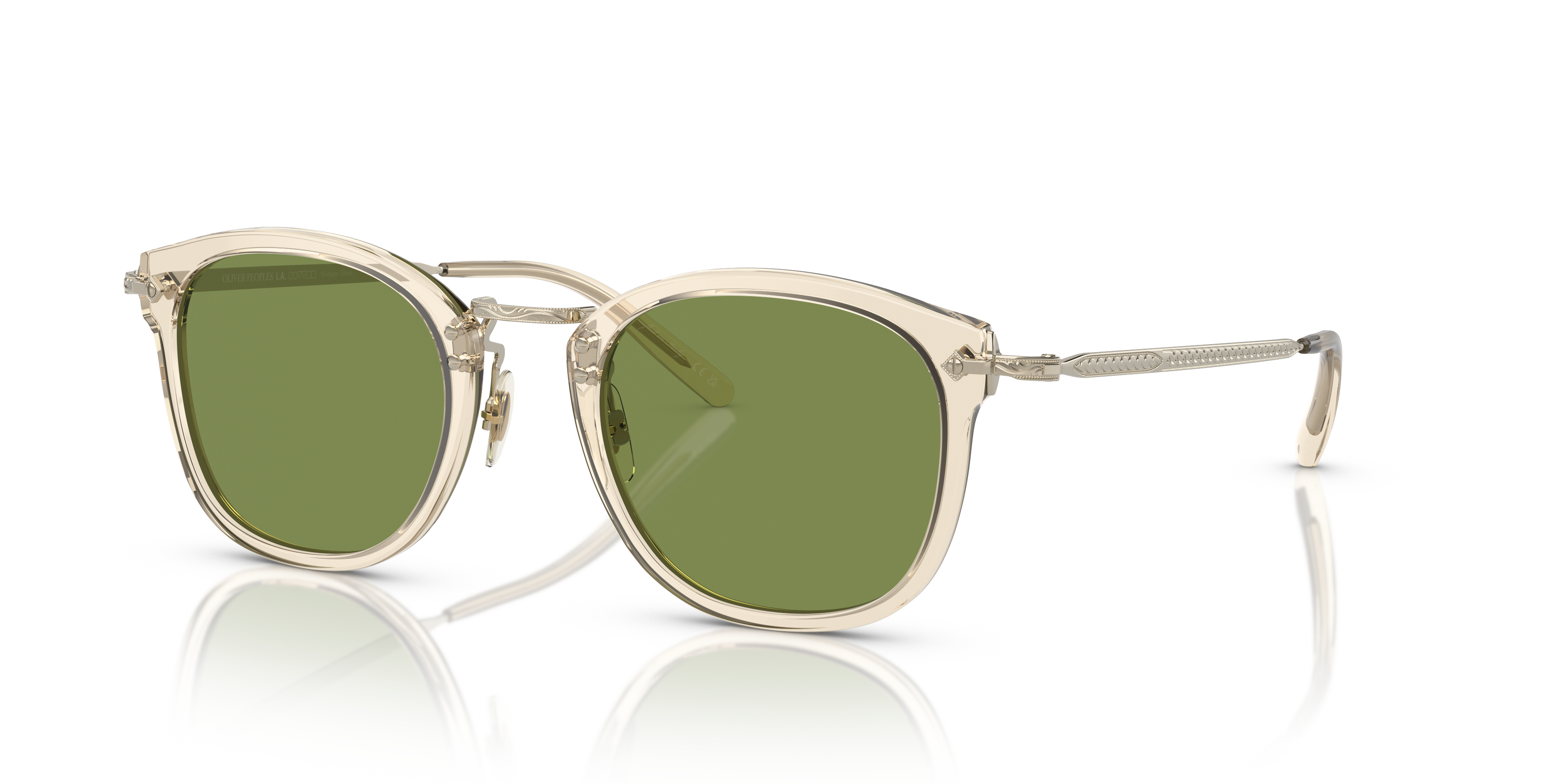 Oliver Peoples OP-506 Sun with Buff-Gold frame and Green lenses