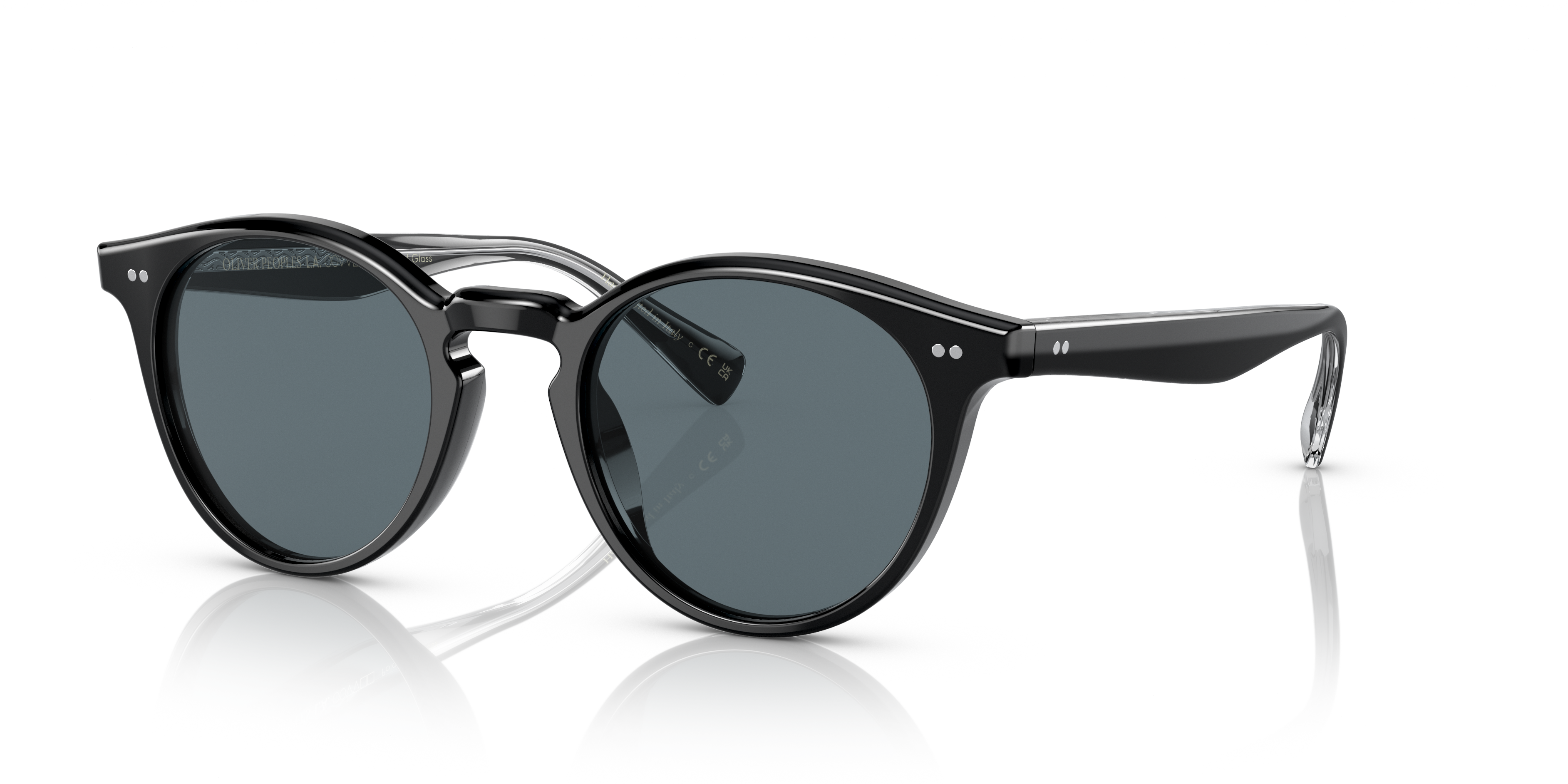 Oliver Peoples Romare Sun with Black frame and Blue Polar lenses