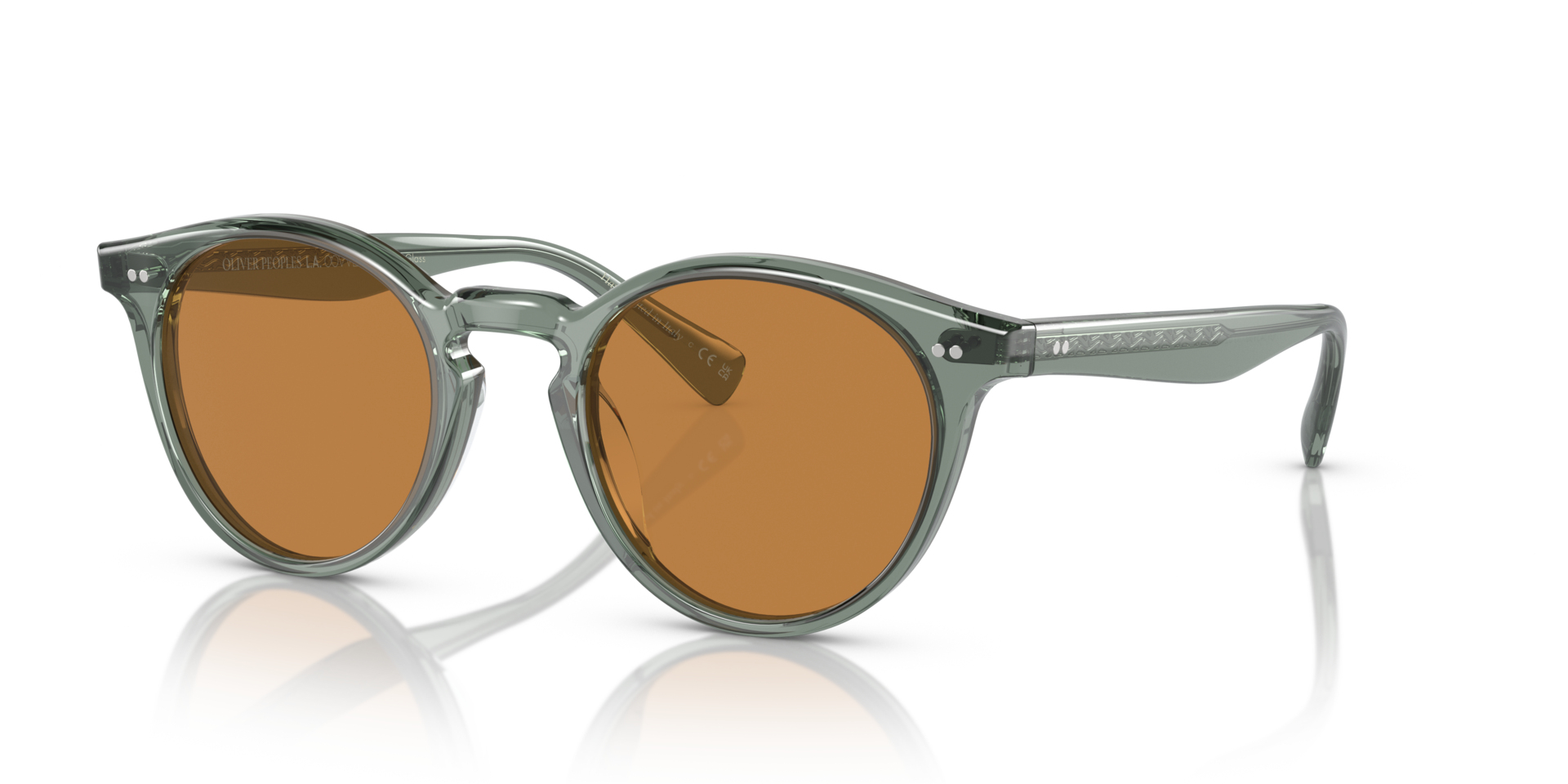 Oliver Peoples Romare Sun with Acqua frame and Cognac lenses