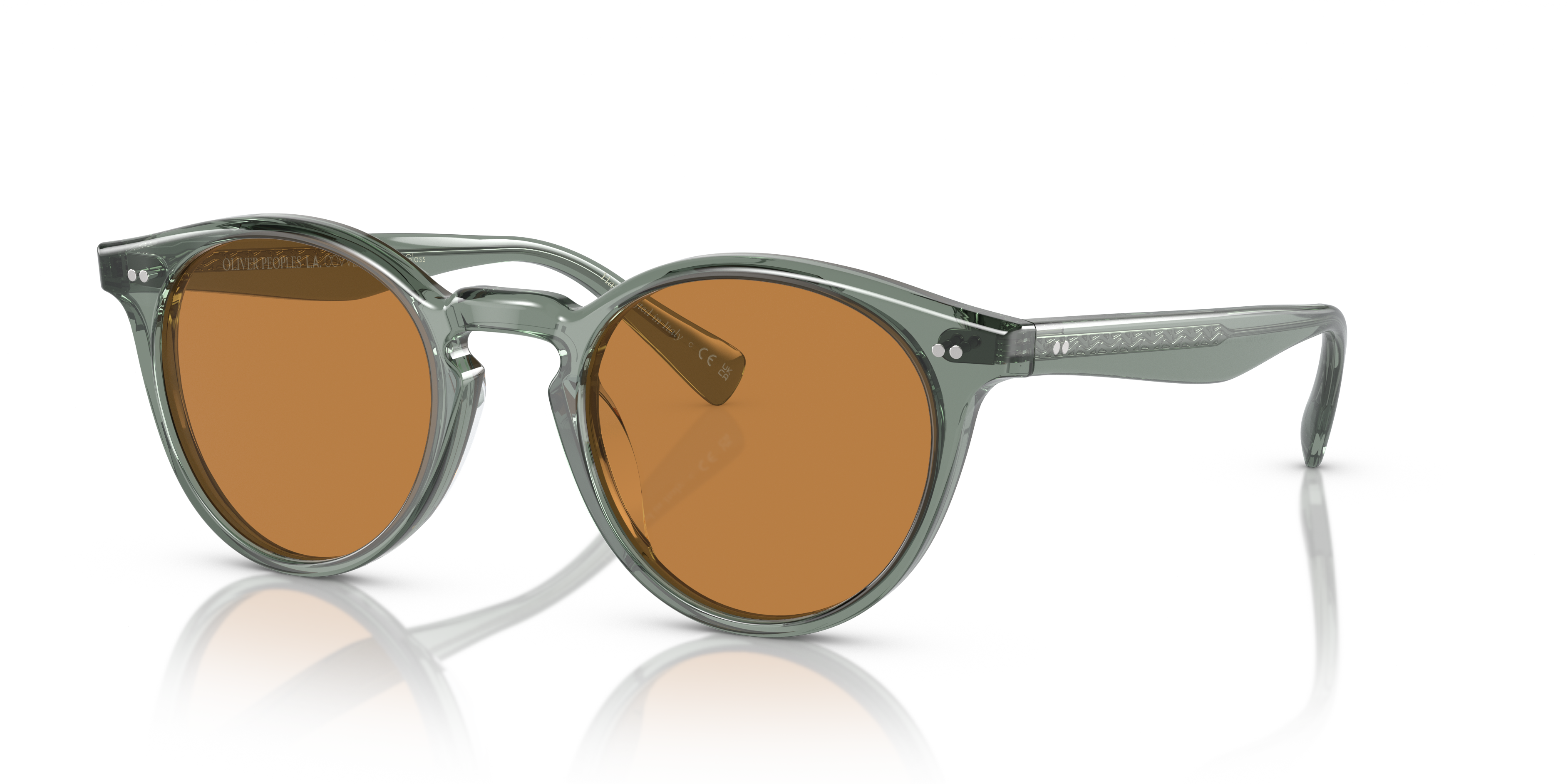 Oliver Peoples Romare Sun with Acqua frame and Cognac lenses