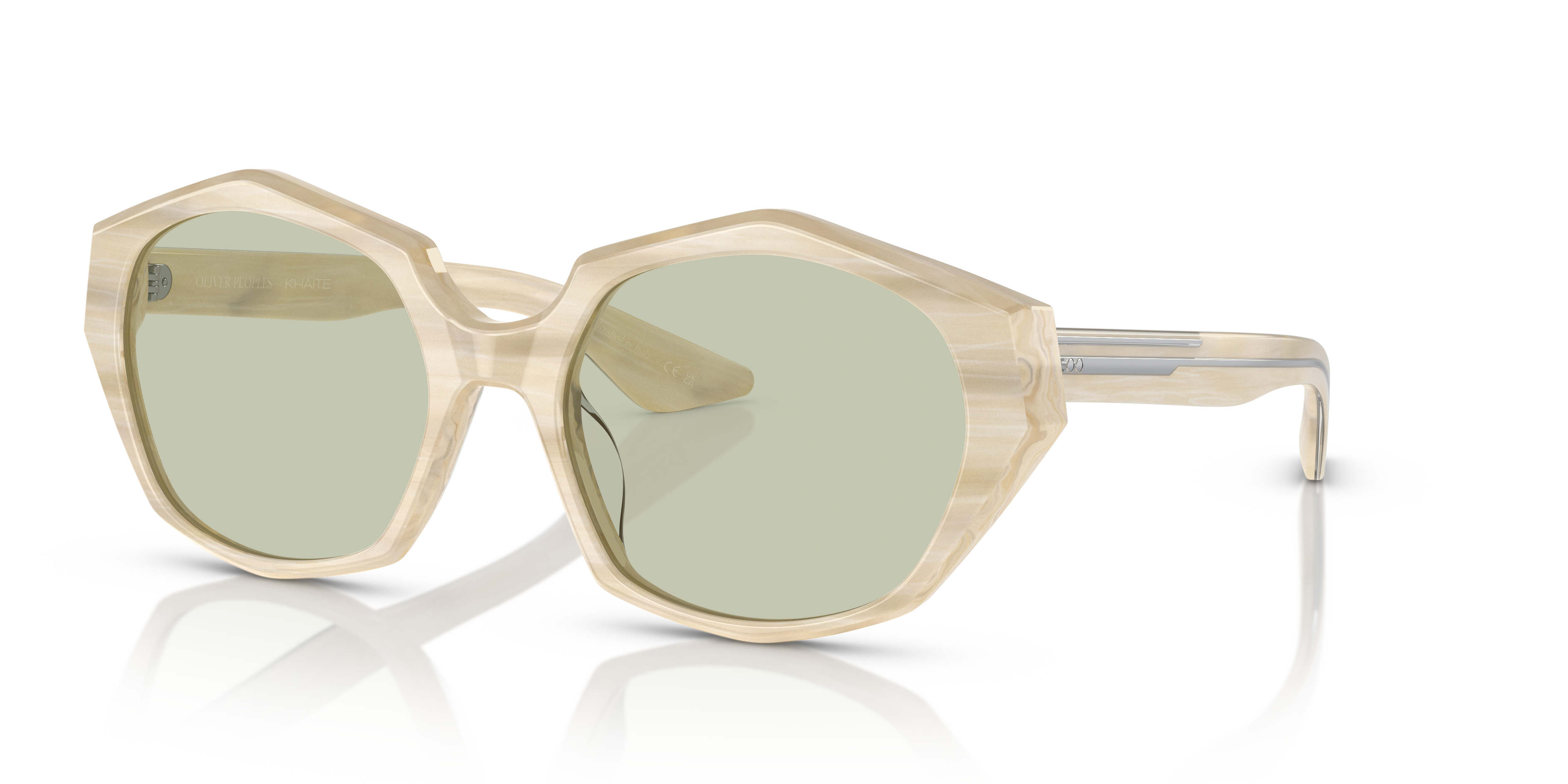 Oliver Peoples 1971C with Beige Silk frame and Green Wash lenses