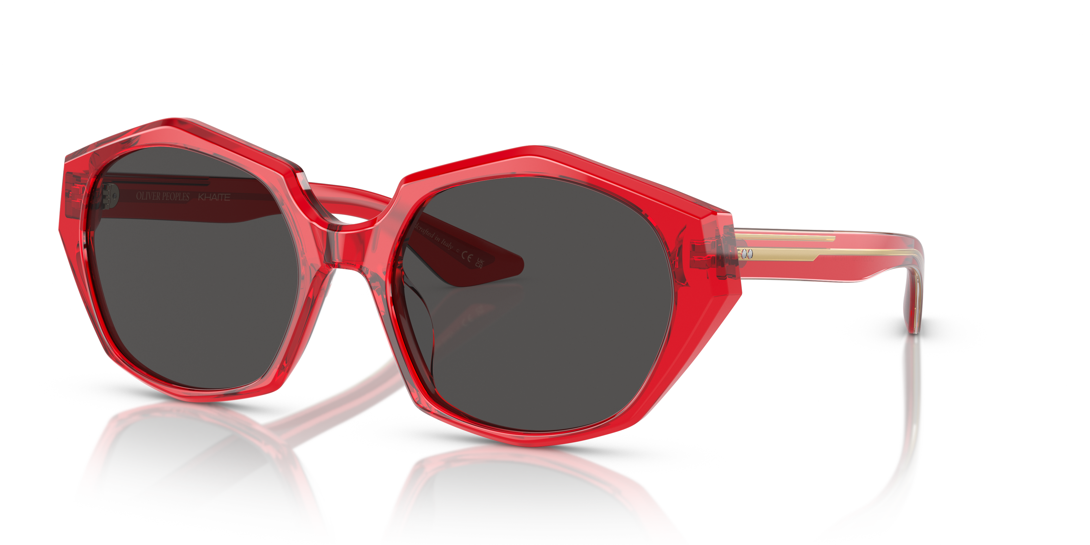 Oliver Peoples 1971C with Translucent Red frame and Grey lenses