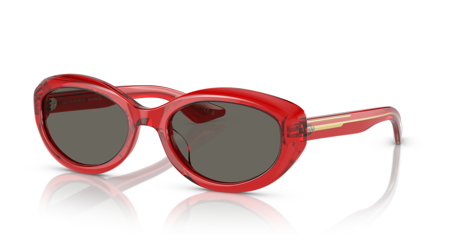 Oliver Peoples オリバーピープルズ1969C Sunglasses Oliver Peoples 1969C with Translucent Red frame and Carbon Grey