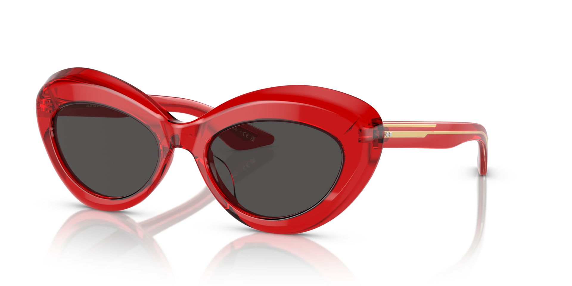 OLIVER PEOPLES LAMBEAU 50□23-145 Oliver Peoples 1968C with Translucent Red frame and Grey lenses