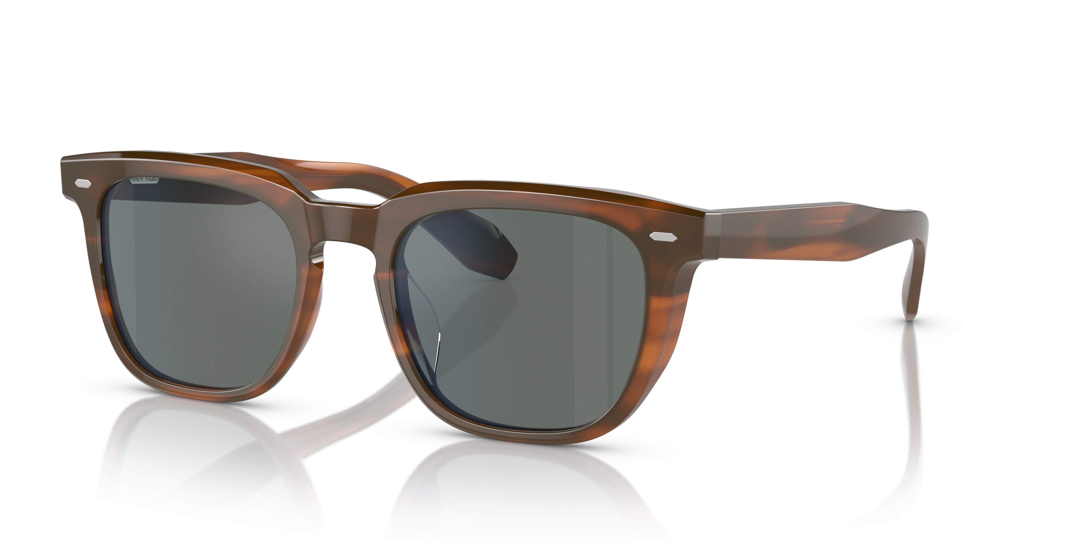 Oliver Peoples N.06 Sun mit Sycamore Gestell und Regal Blue