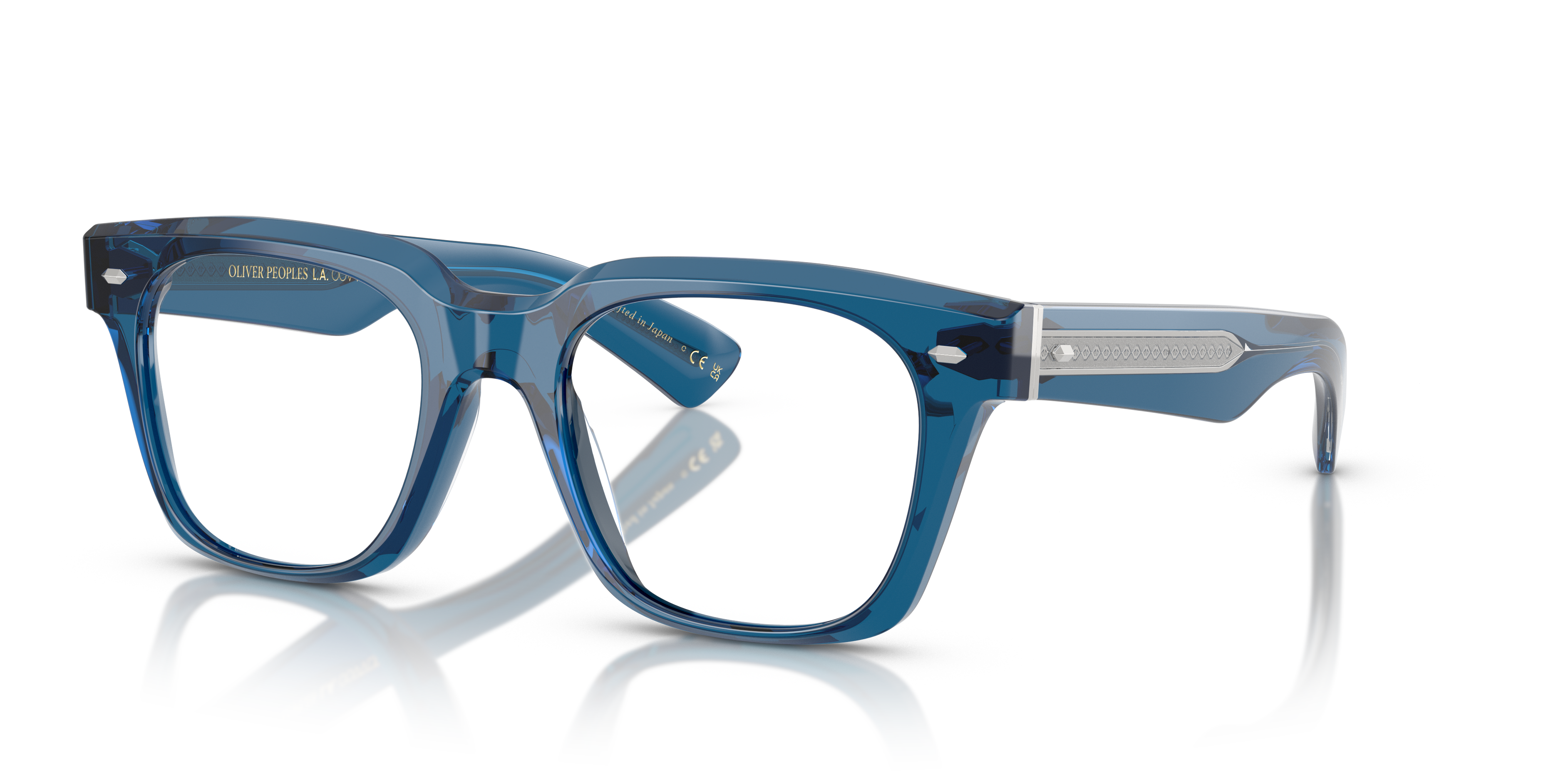 Oliver Peoples Alfrey 18k の 半透明ブルー フレーム | Oliver