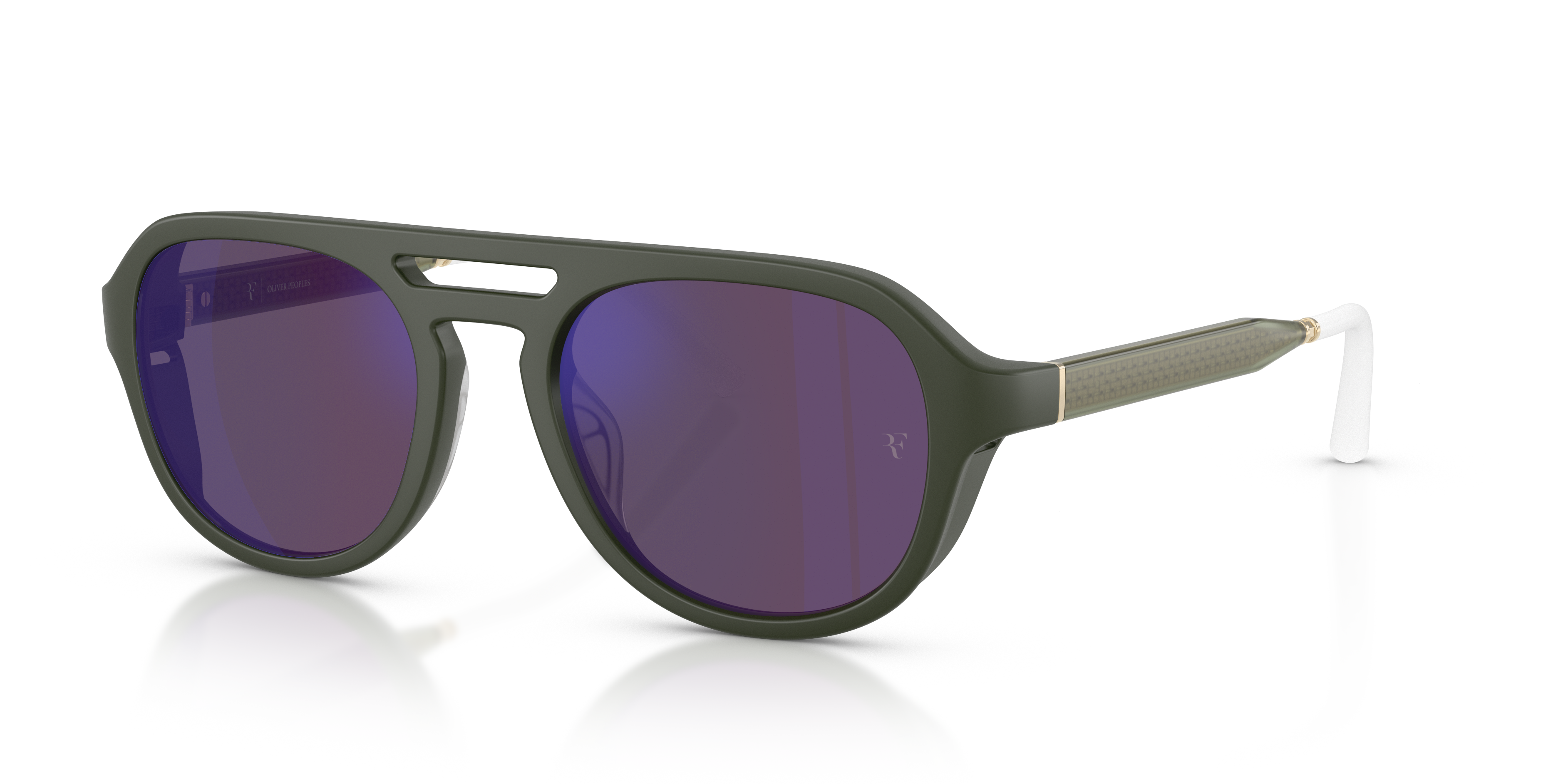 Oliver Peoples R-13 with Semi-Matte Green Smoke frame and Royal
