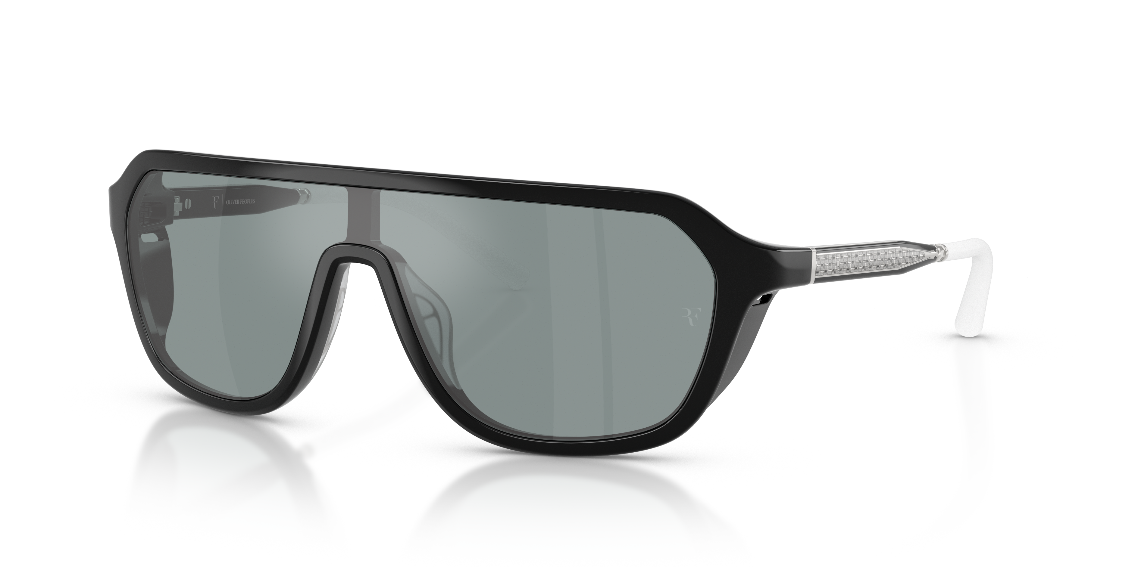 Oliver Peoples R-12 with Black frame and Grey Flash Mirror lenses