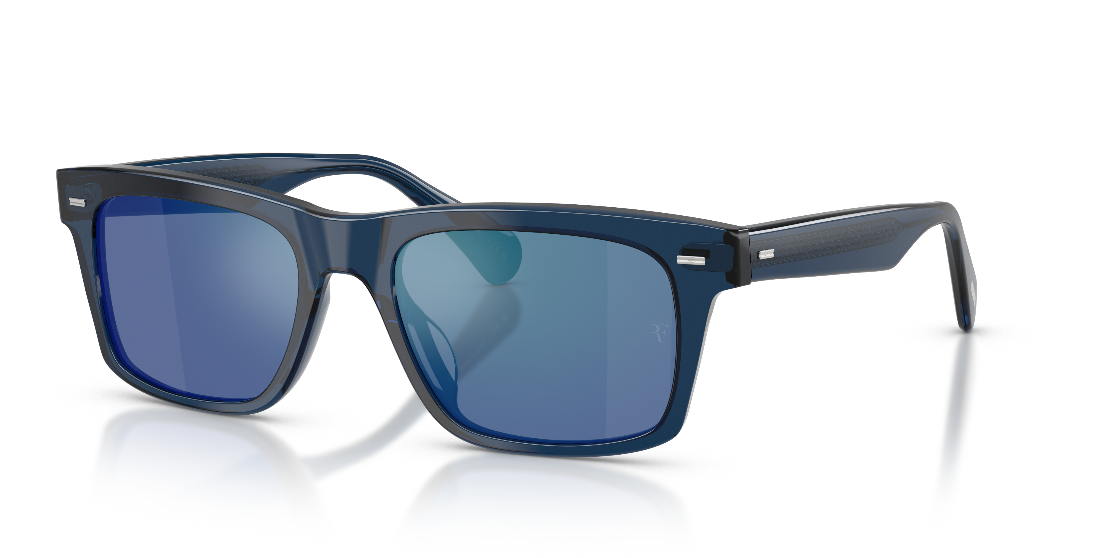 Oliver Peoples R-16 with Blue Ash frame and Marine Flash Mirror