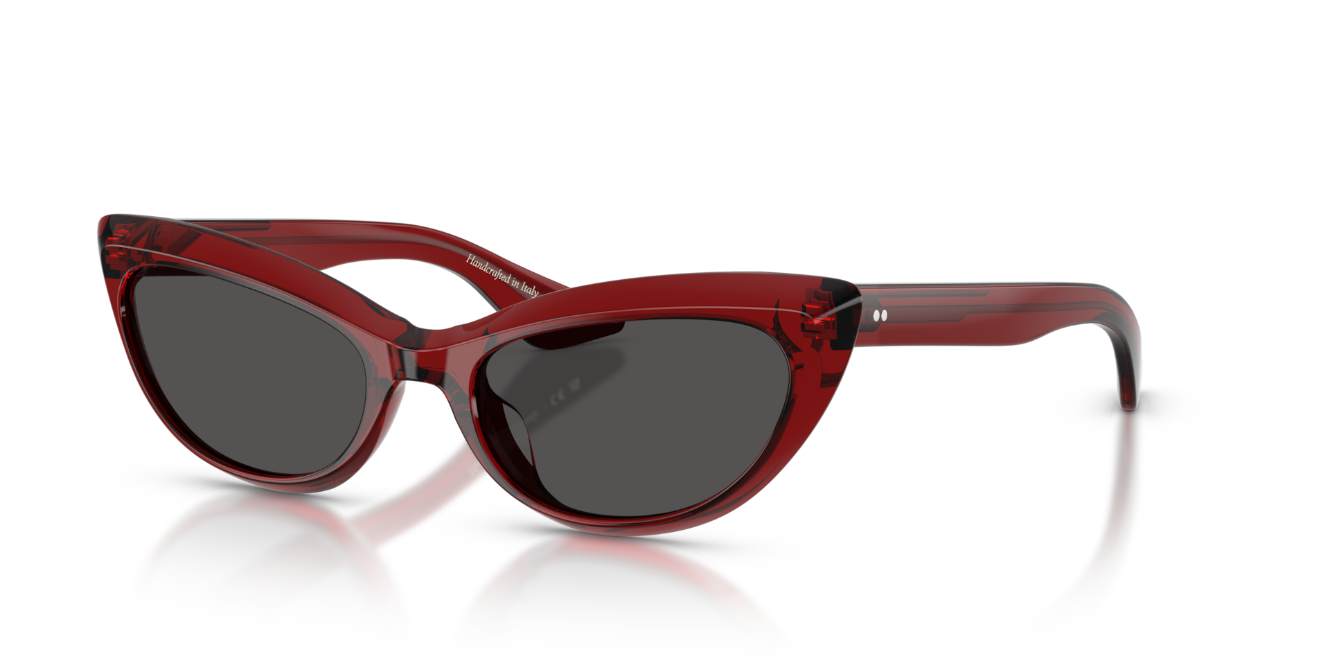 Oliver Peoples 1963C の ダークレッド フレームと グレー レンズ