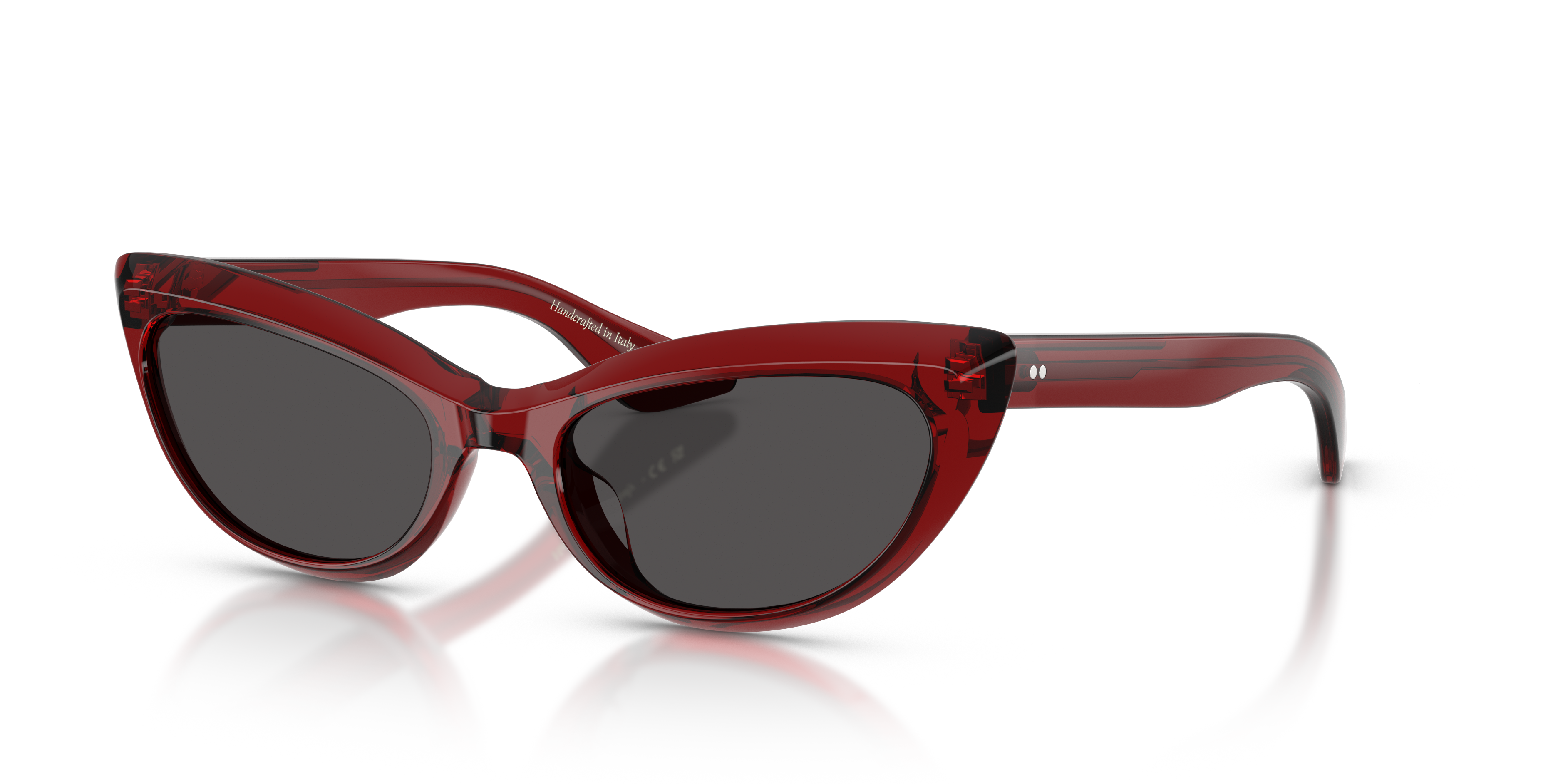 Oliver Peoples 1963C の ダークレッド フレームと グレー レンズ