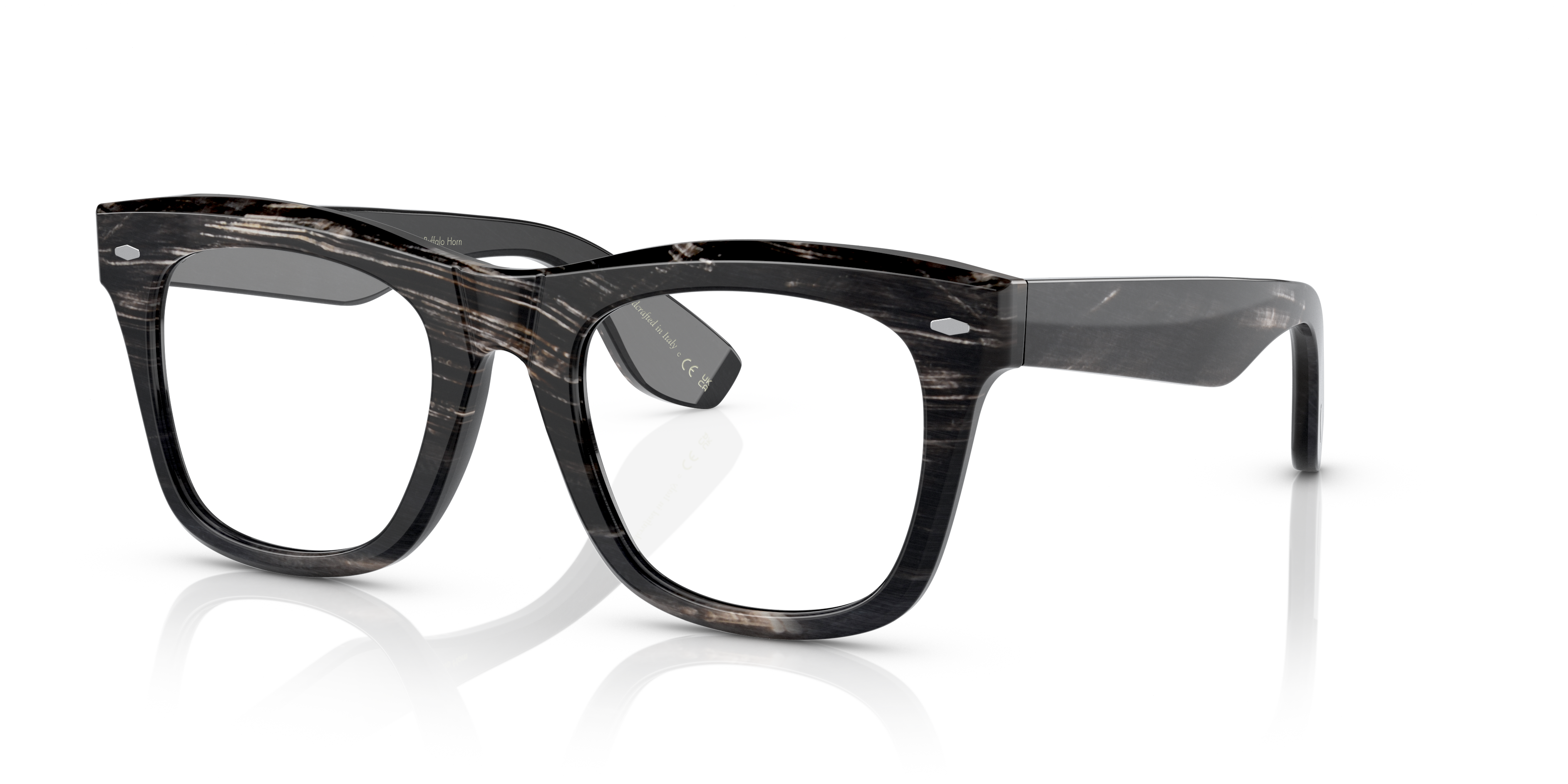 Oliver Peoples Mr. Brunello Horn with Black Horn frame and Blue