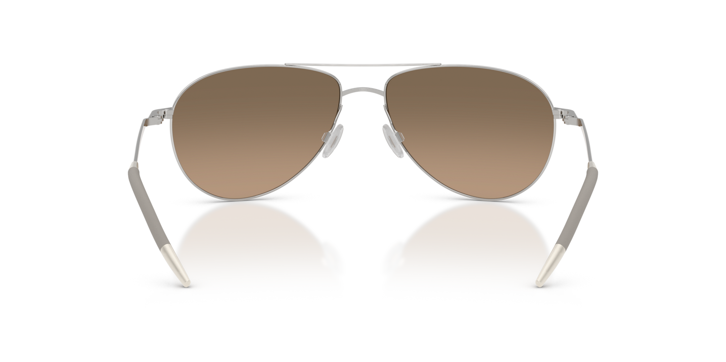 Oliver Peoples Benedict with Silver frame and Brown lenses - Image Nosepads